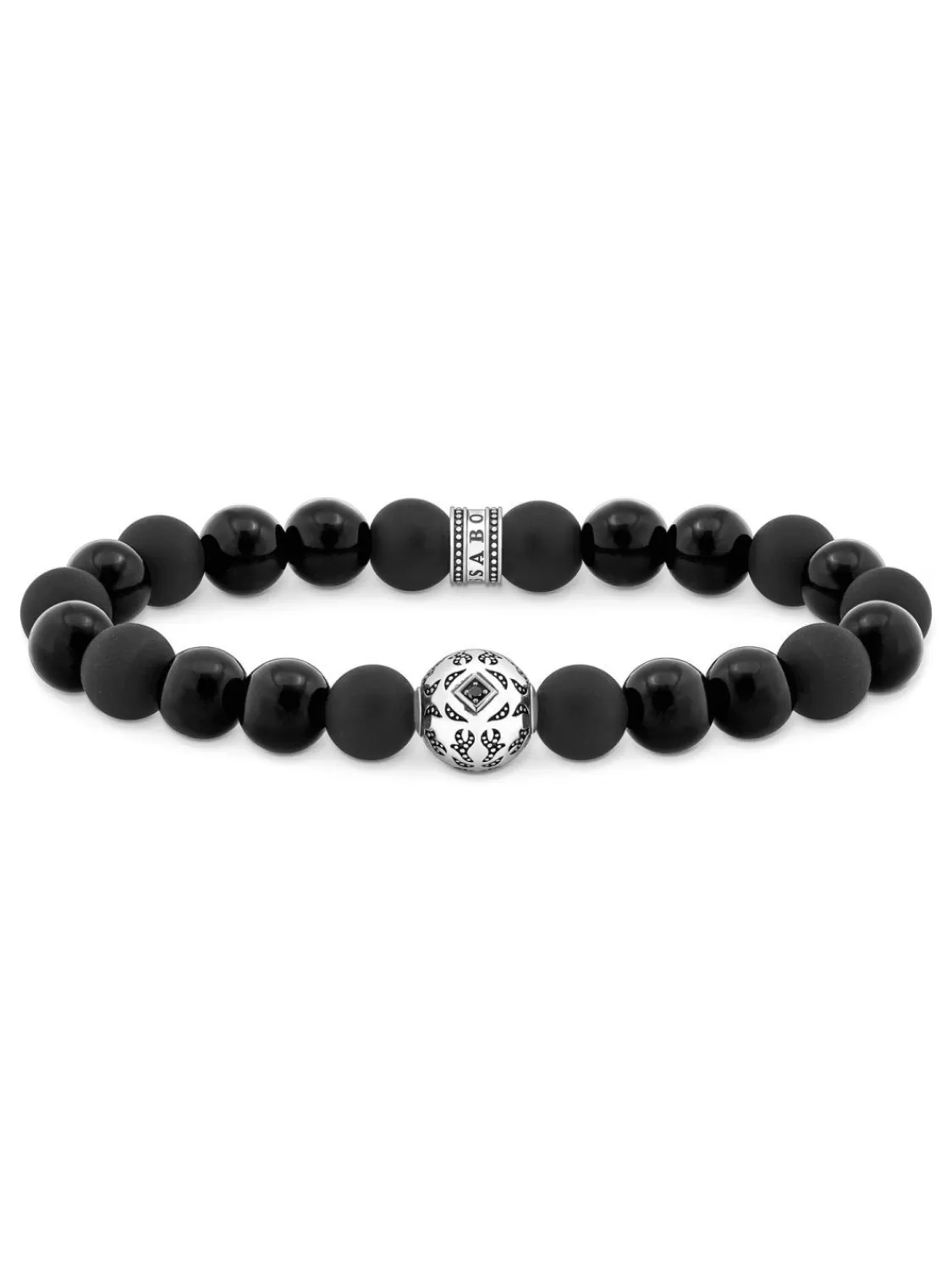 Thomas Sabo Herren Beads-Armband Schwarz Obsidian Silber | Herrenschmuck