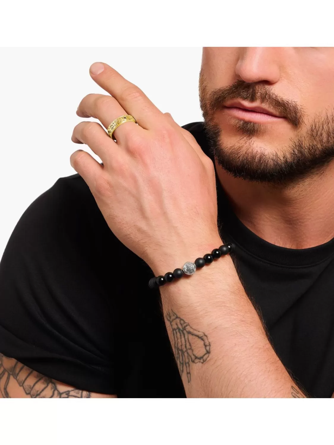 Thomas Sabo Herren-Bandring Mit Muster Vergoldet | Herrenschmuck