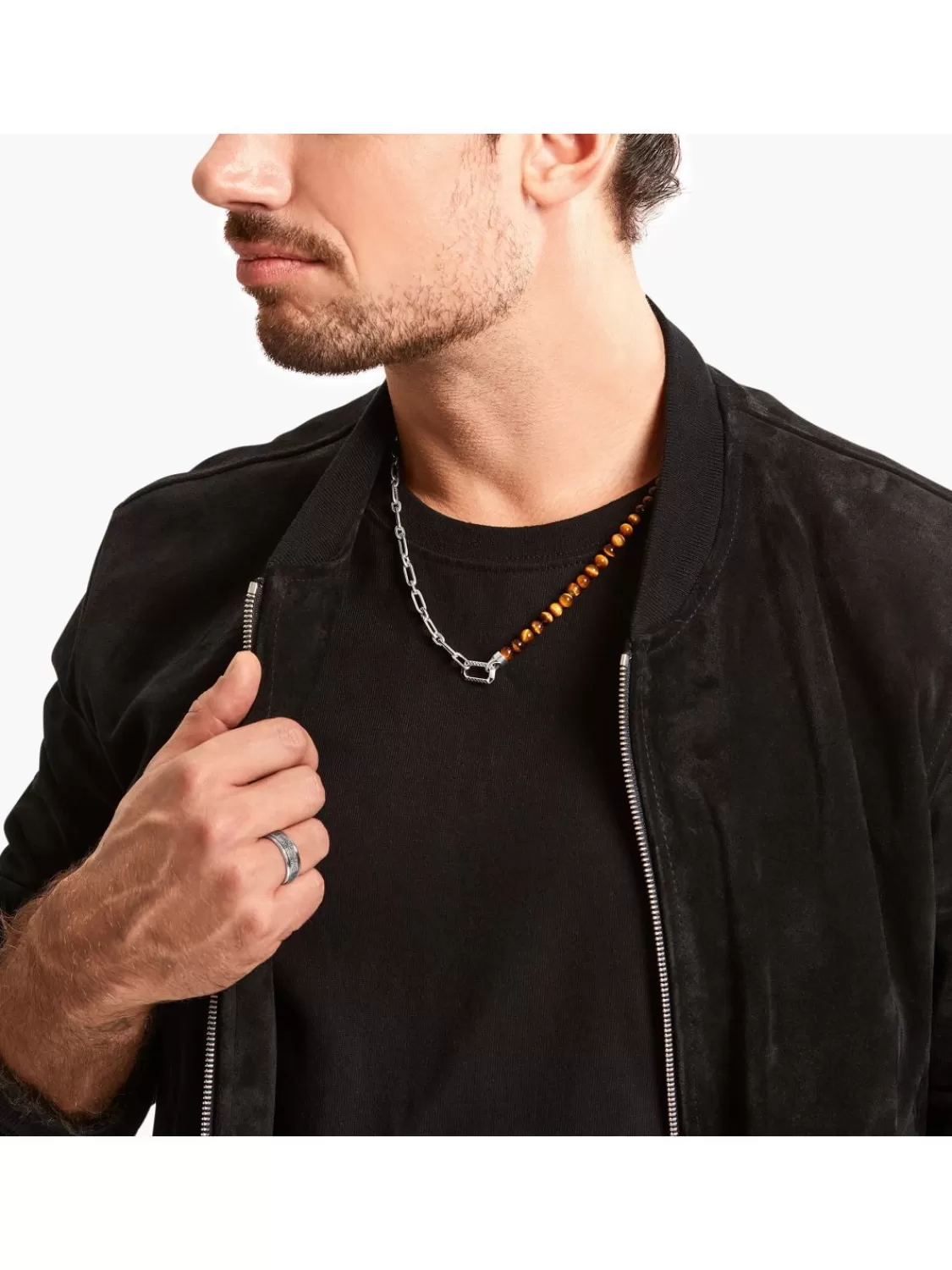 Thomas Sabo Herren-Kette Silber Mit Braunem Tigerauge | Herrenschmuck