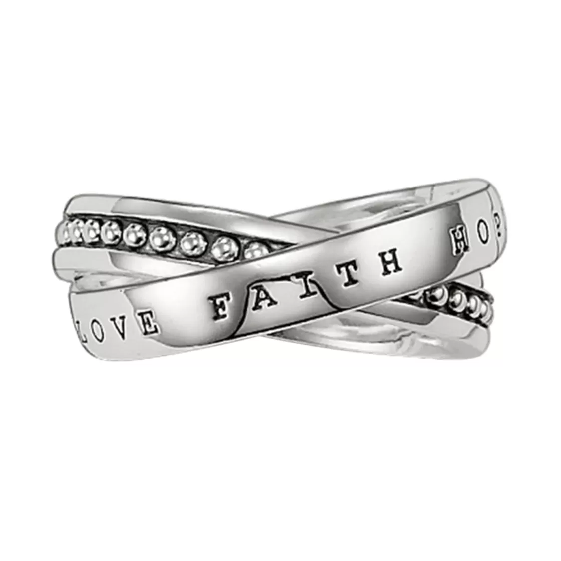 Thomas Sabo Silber Ring Glaube, Liebe, Hoffnung | Herrenschmuck