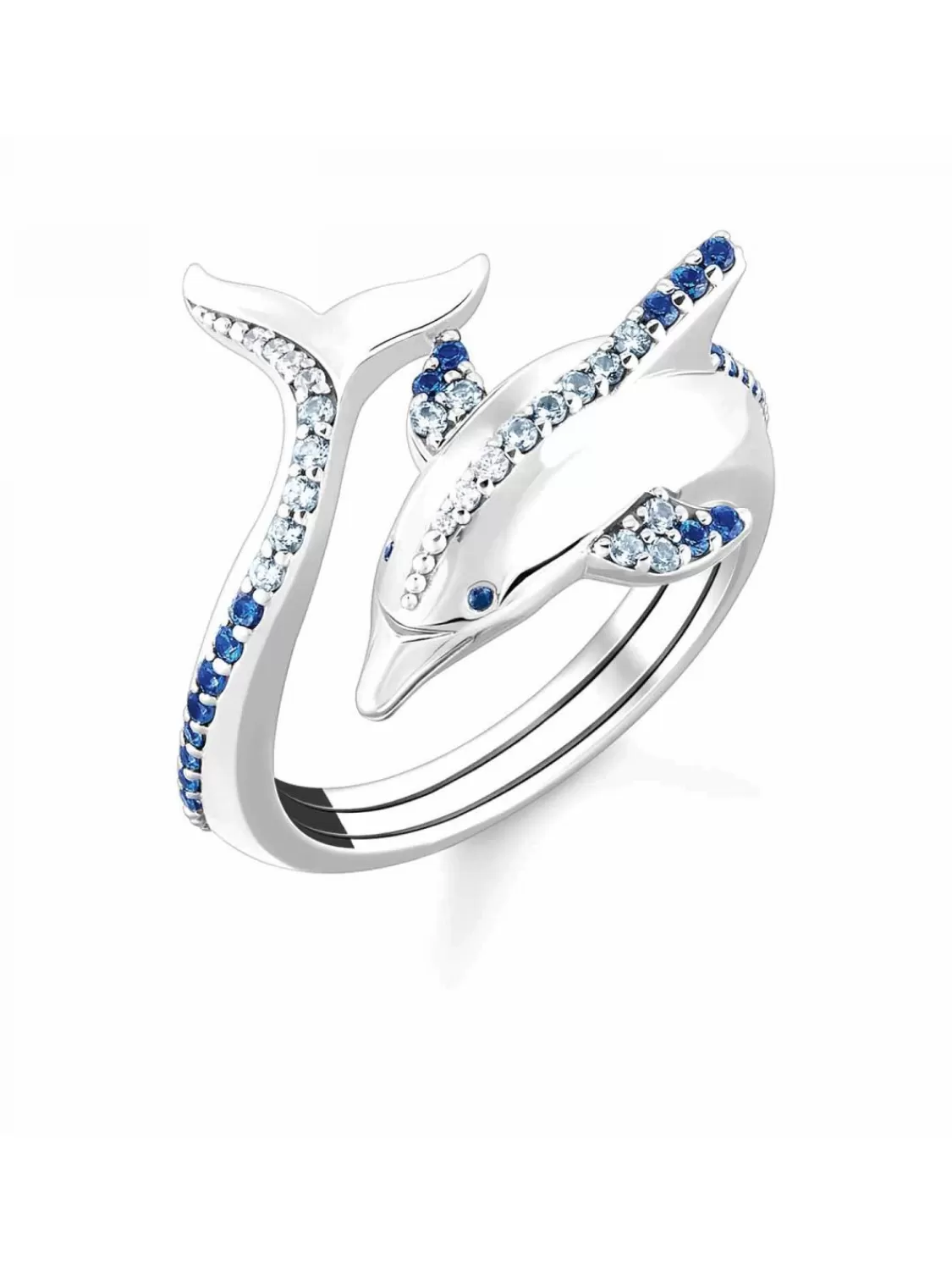 Thomas Sabo Silberring Delfin Mit Blauen Steinen | Damenschmuck