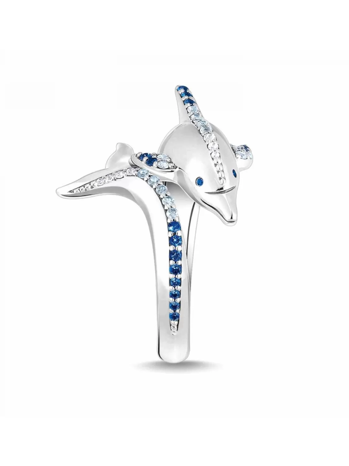 Thomas Sabo Silberring Delfin Mit Blauen Steinen | Damenschmuck