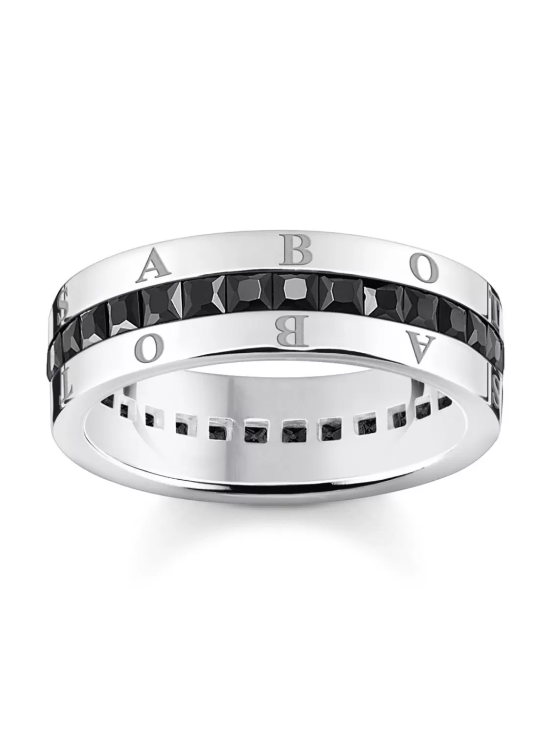 Thomas Sabo Silber-Ring Mit Schwarzen Steinen | Herrenschmuck