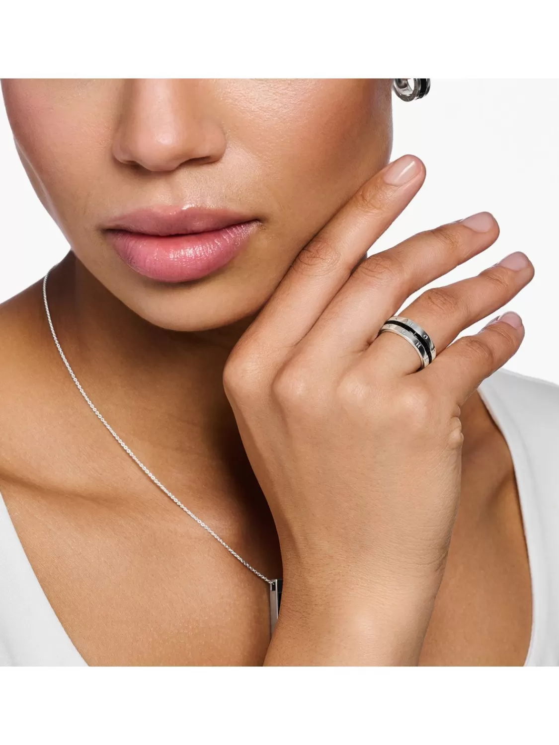 Thomas Sabo Silber-Ring Mit Schwarzen Steinen | Herrenschmuck