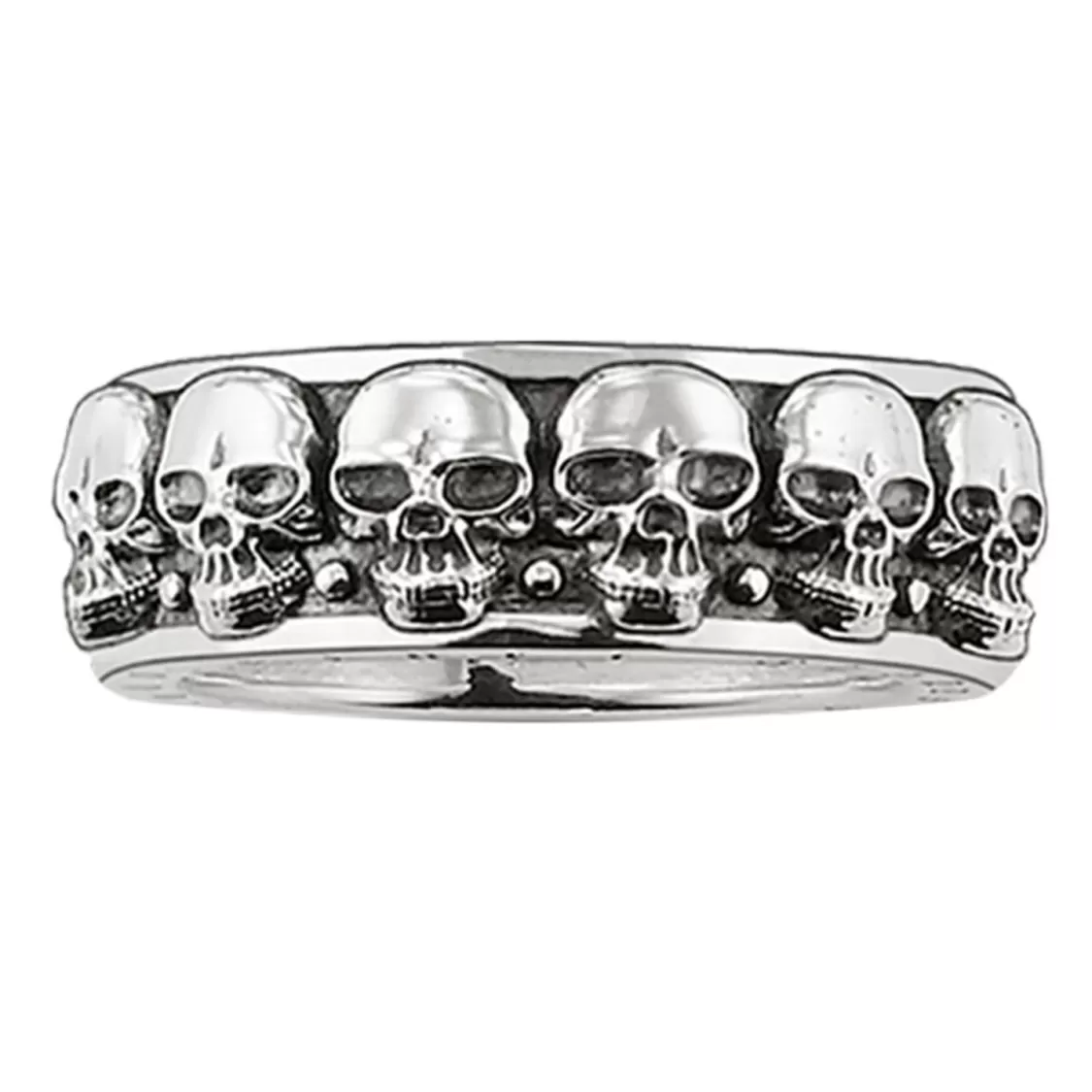 Thomas Sabo Silber-Ring Totenkopfe | Herrenschmuck