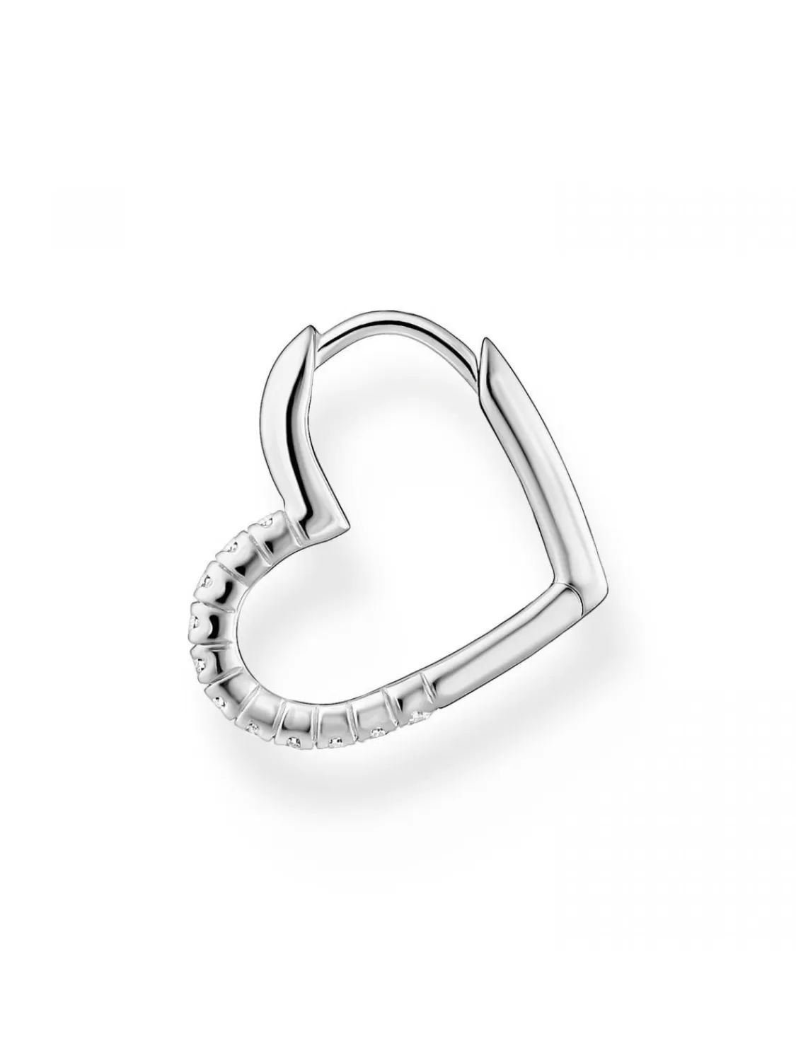 Thomas Sabo Single Silber-Ohrring Herz Mit Weisen Steinen | Damenschmuck