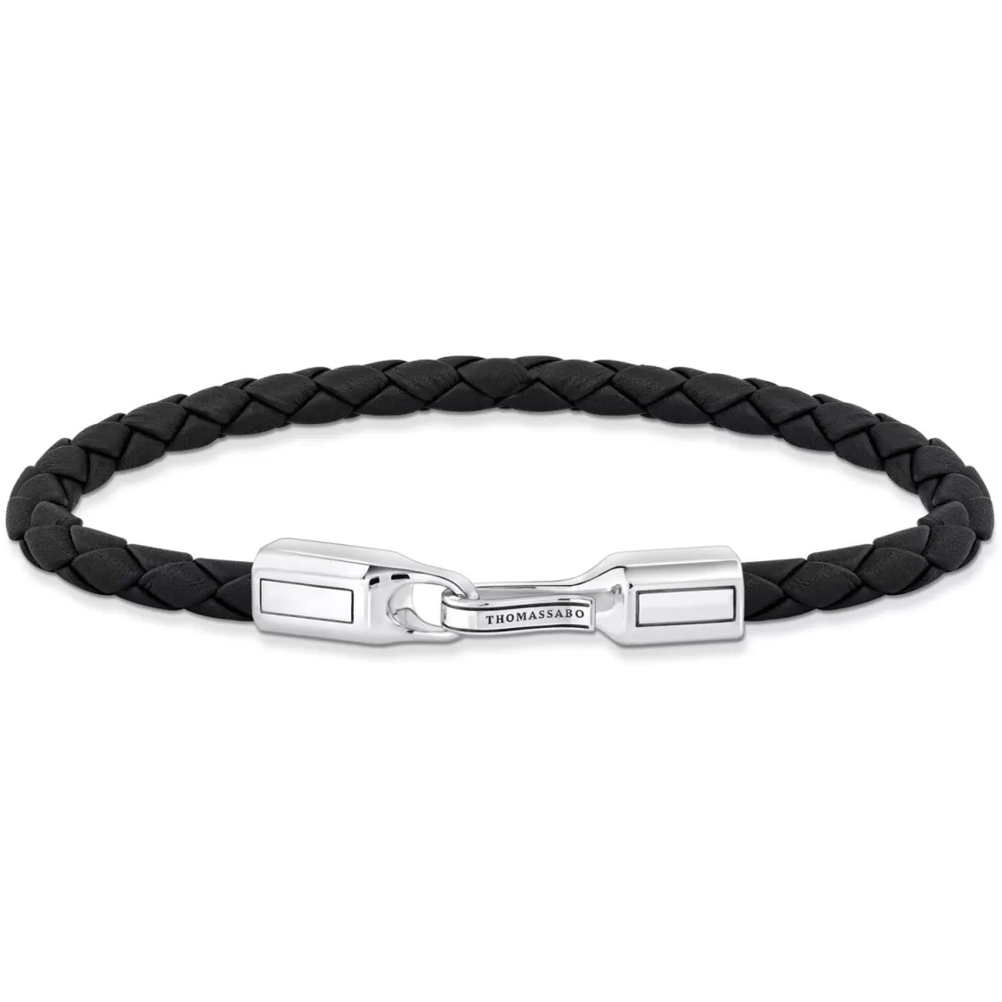 Thomas Sabo Unisex Lederarmband Schwarz Silber | Herrenschmuck