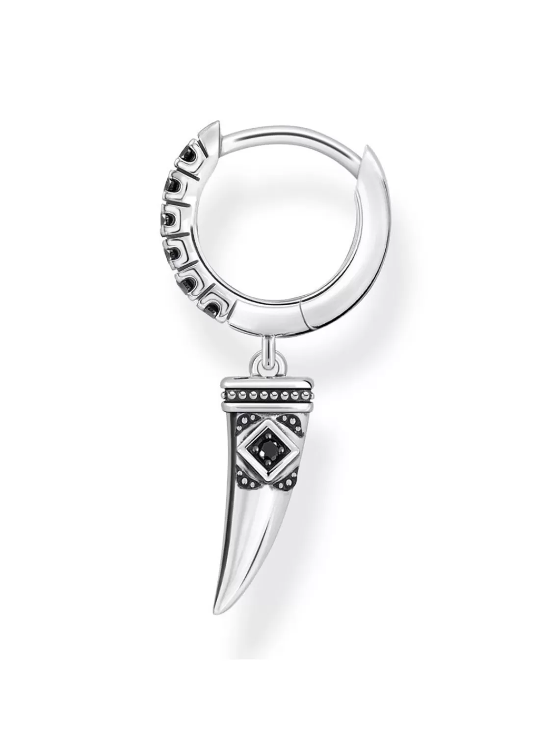 Thomas Sabo Unisex Ohrring Einzel-Creole Mit Zahn-Anhanger Silber | Herrenschmuck