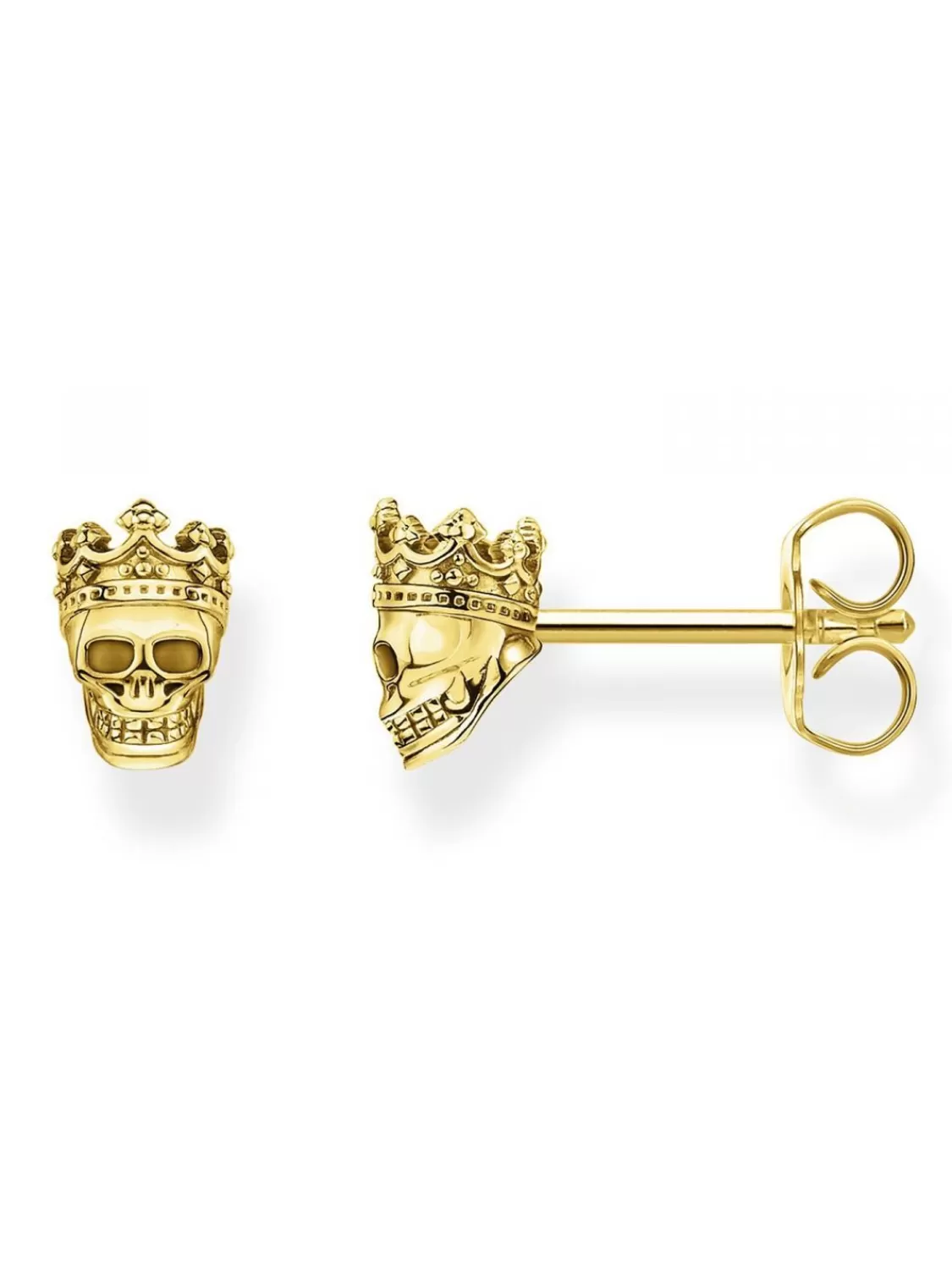 Thomas Sabo Unisex-Ohrstecker Totenkopf-Konig Goldfarben | Herrenschmuck