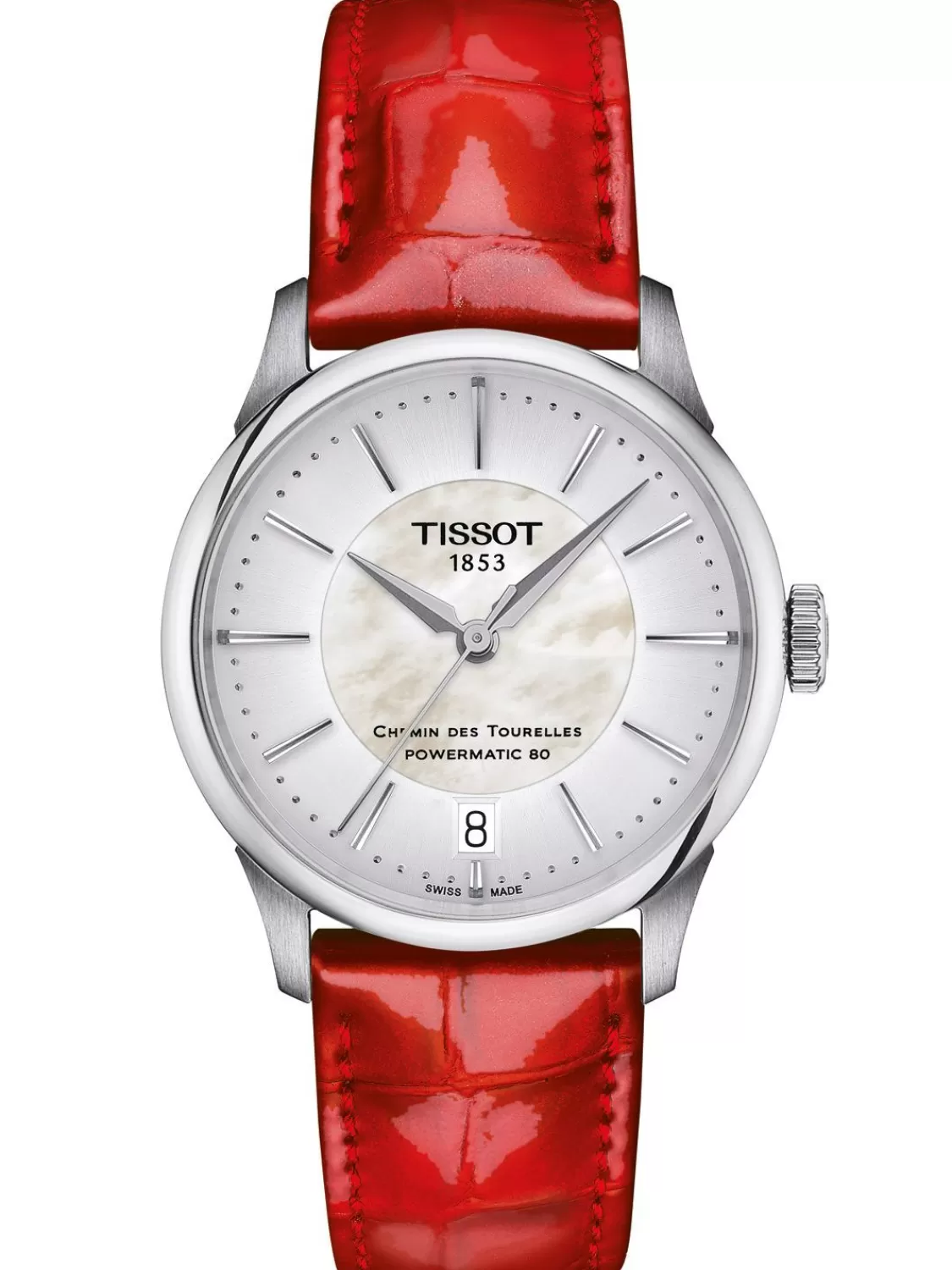 Tissot Damenuhr Automatik Chemin Des Tourelles 34 Mm Rot | Damenuhren