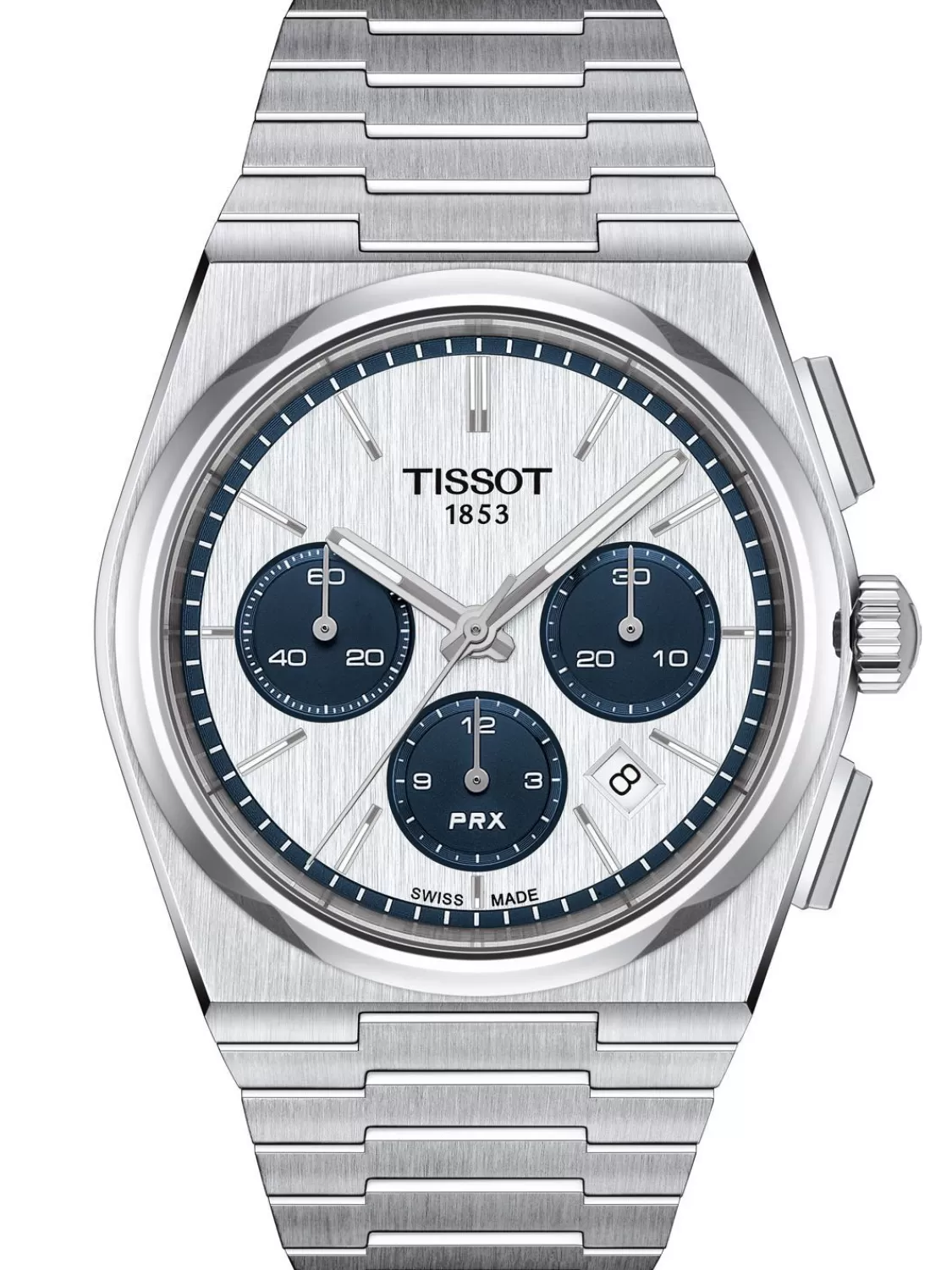 Tissot Herrenuhr Automatik Prx Chronograph Silber/Blau | Herrenuhren