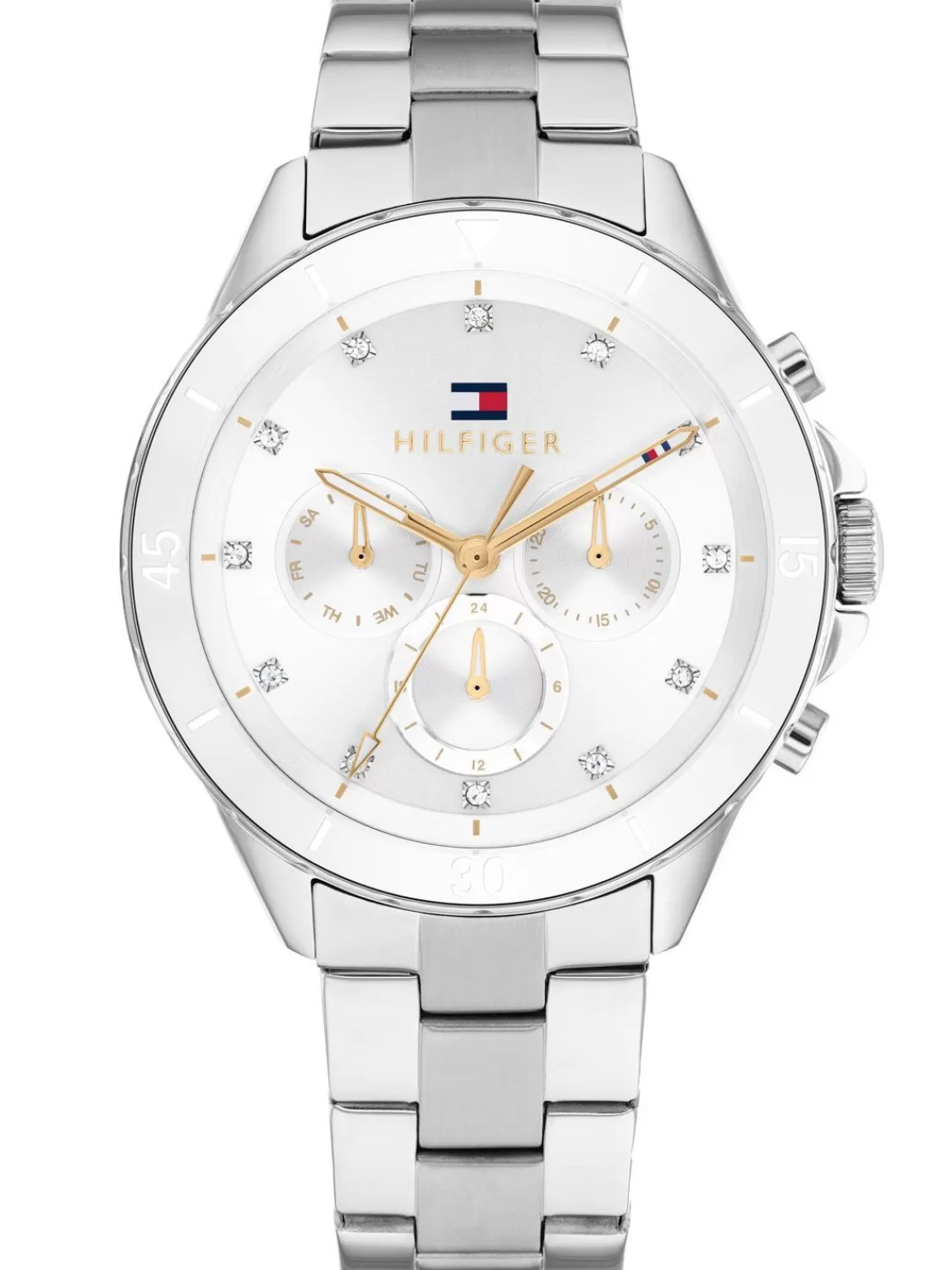 Tommy Hilfiger Damenuhr Mellie Multifunktion Stahl/Weis | Damenuhren