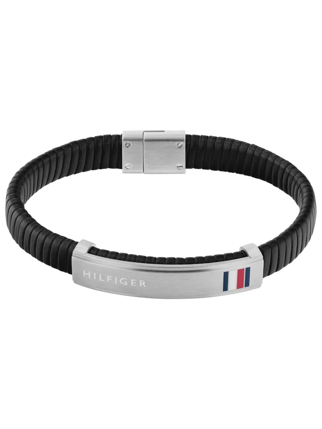 Tommy Hilfiger Herren-Lederarmband Flat Braided Schwarz | Herrenschmuck