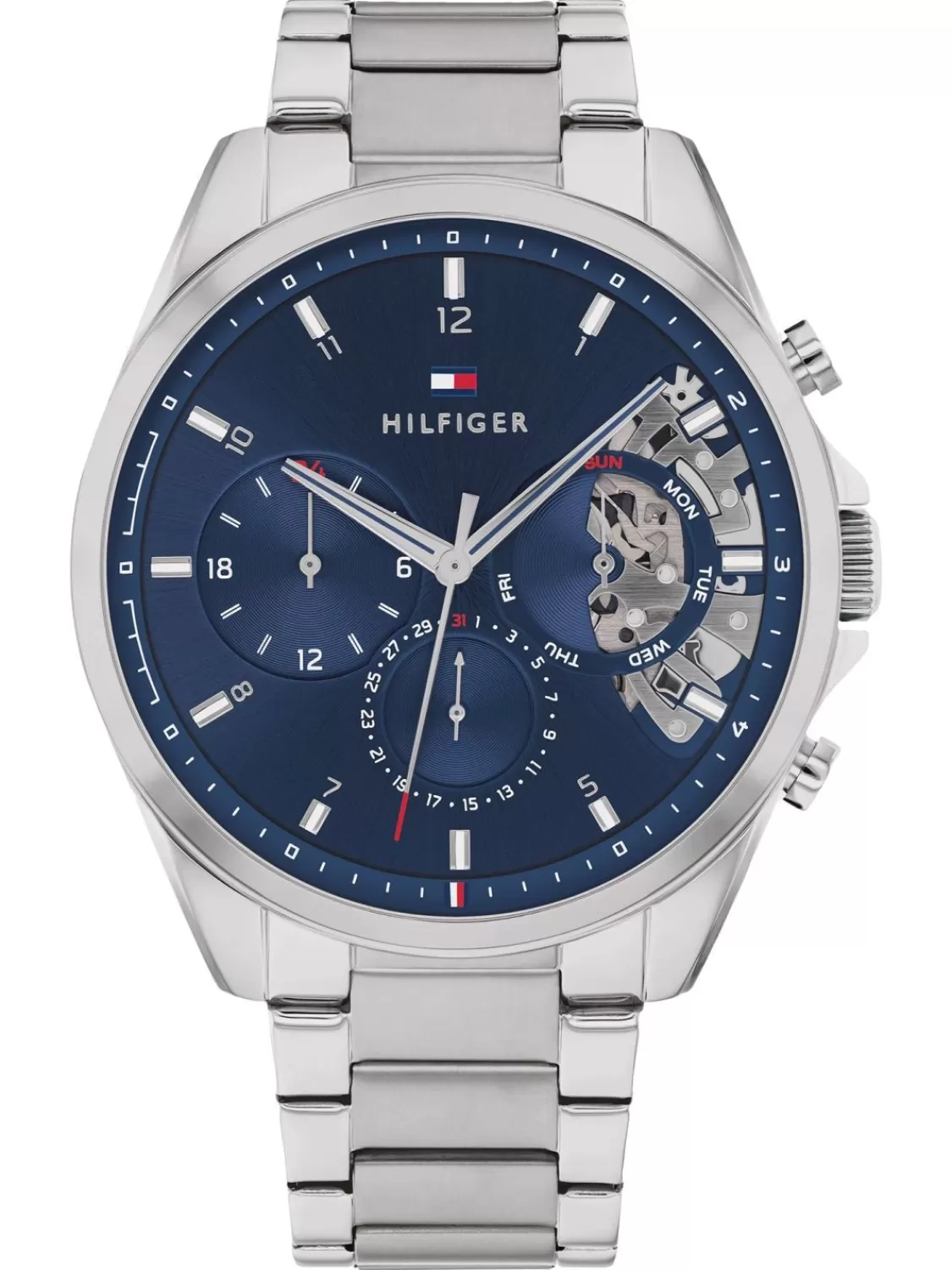 Tommy Hilfiger Herrenuhr Baker Multifunktion Stahl/Blau | Herrenuhren