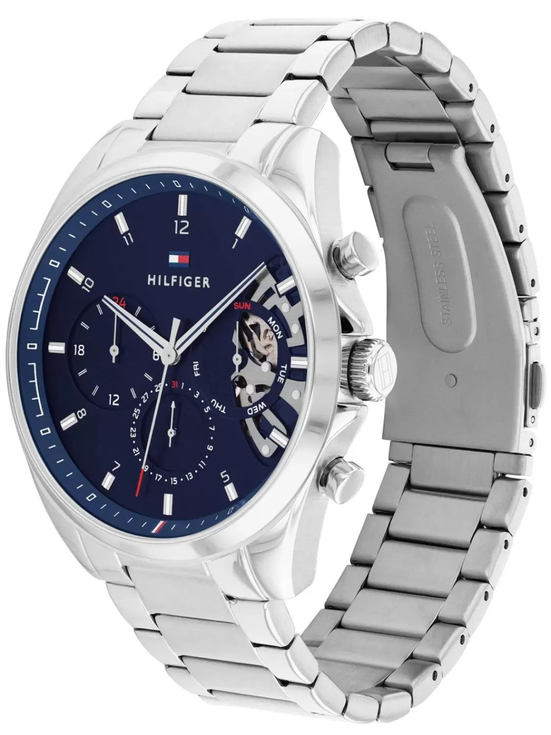 Tommy Hilfiger Herrenuhr Baker Multifunktion Stahl/Blau | Herrenuhren