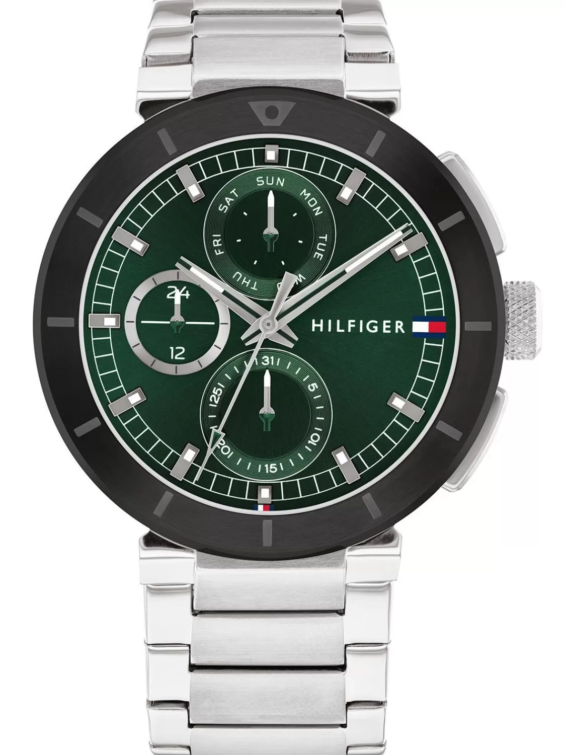 Tommy Hilfiger Herrenuhr Lorenzo Multifunktion Stahl/Grun | Herrenuhren