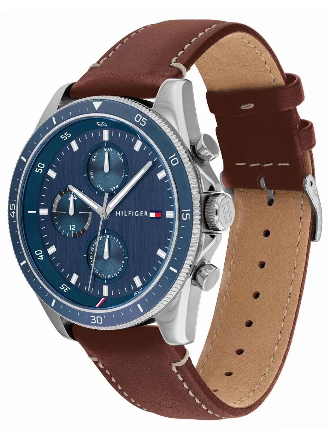 Tommy Hilfiger Herrenuhr Multifunktion Parker Braun/Blau | Herrenuhren