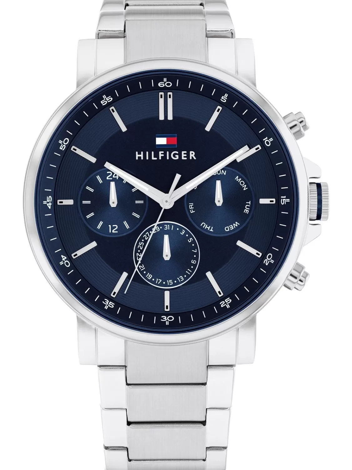 Tommy Hilfiger Herrenuhr Tyson Multifunktion Stahl/Blau | Herrenuhren