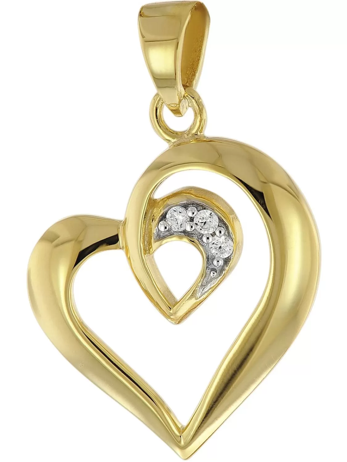 trendor Anhanger Herz Gold 333 / 8K Mit Vergoldeter Silberkette | Damenschmuck