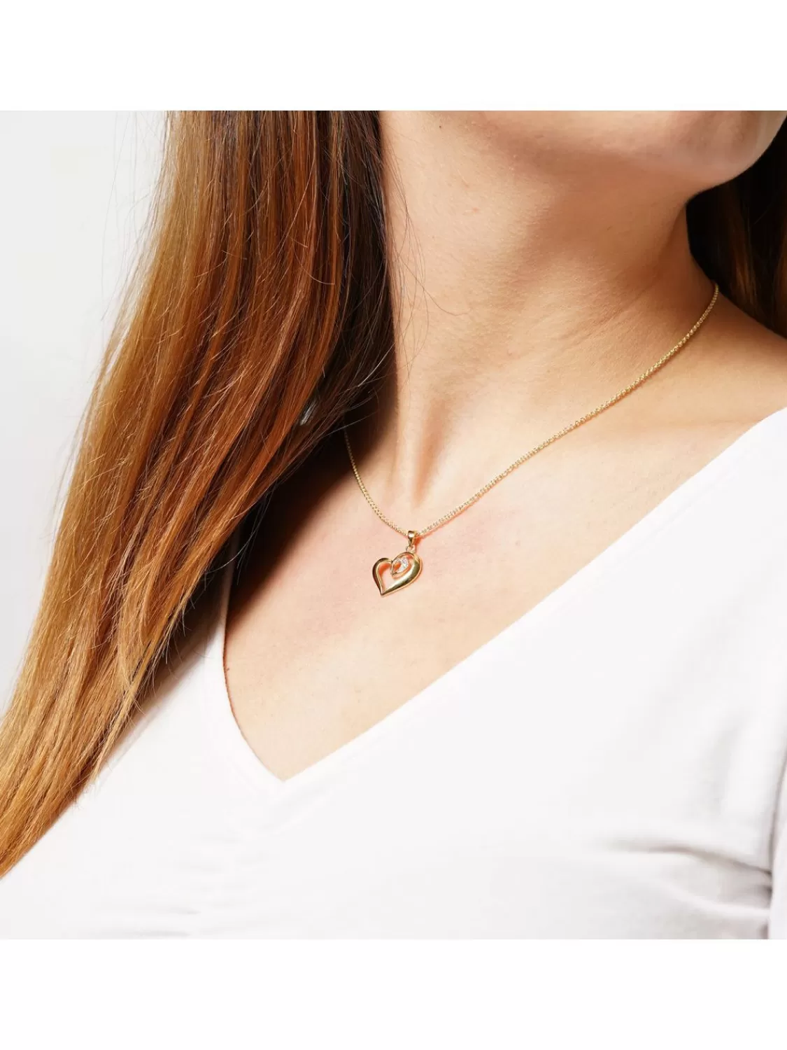 trendor Anhanger Herz Gold 333 / 8K Mit Vergoldeter Silberkette | Damenschmuck
