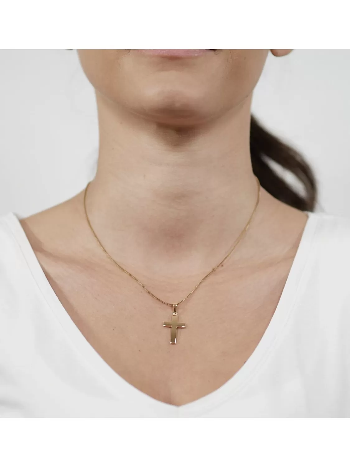 trendor Anhanger Kreuz 21 Mm Gold 333 (8 Kt.) Mit Plattierter Halskette | Herrenschmuck