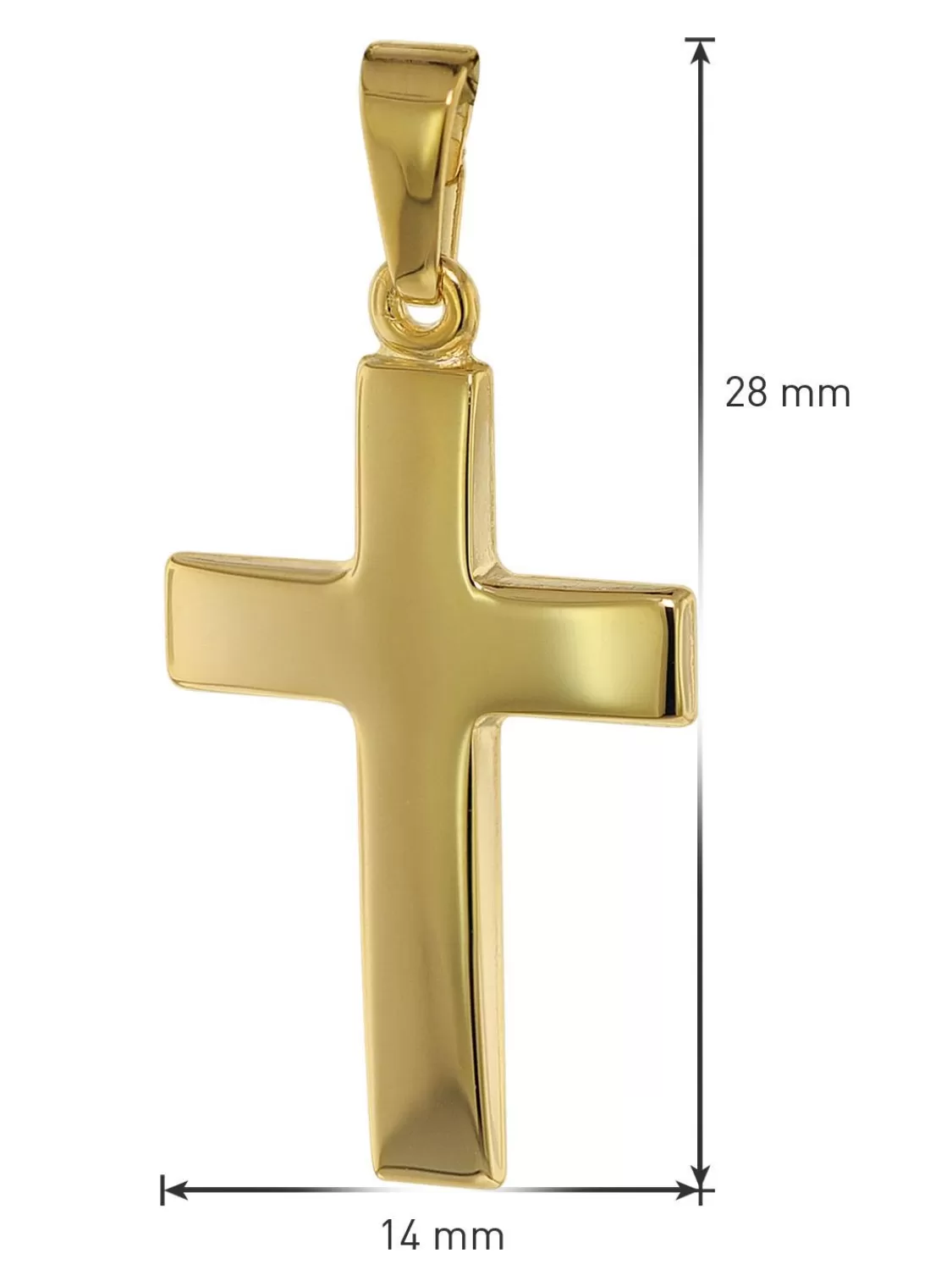 trendor Anhanger Kreuz 21 Mm Gold 333 (8 Kt.) Mit Plattierter Halskette | Herrenschmuck