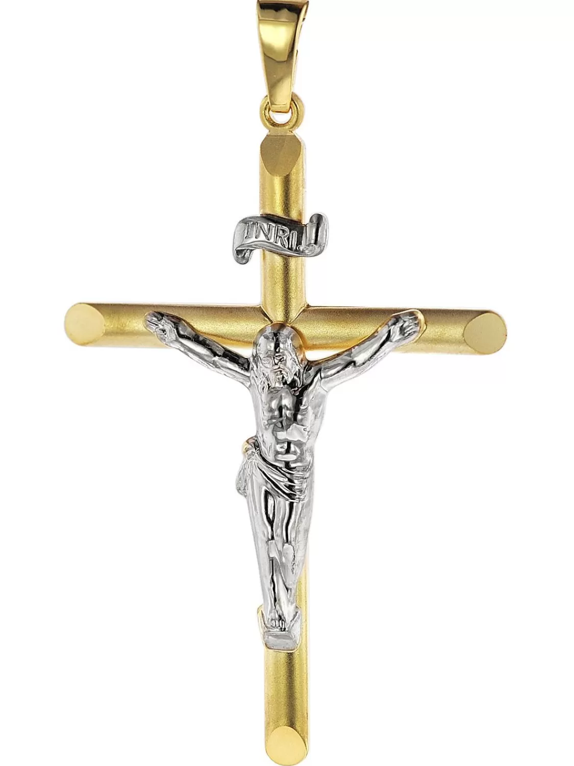 trendor Anhanger Kruzifix 333 Gold 8 Karat Bicolor 43 X 25 Mm | Herrenschmuck