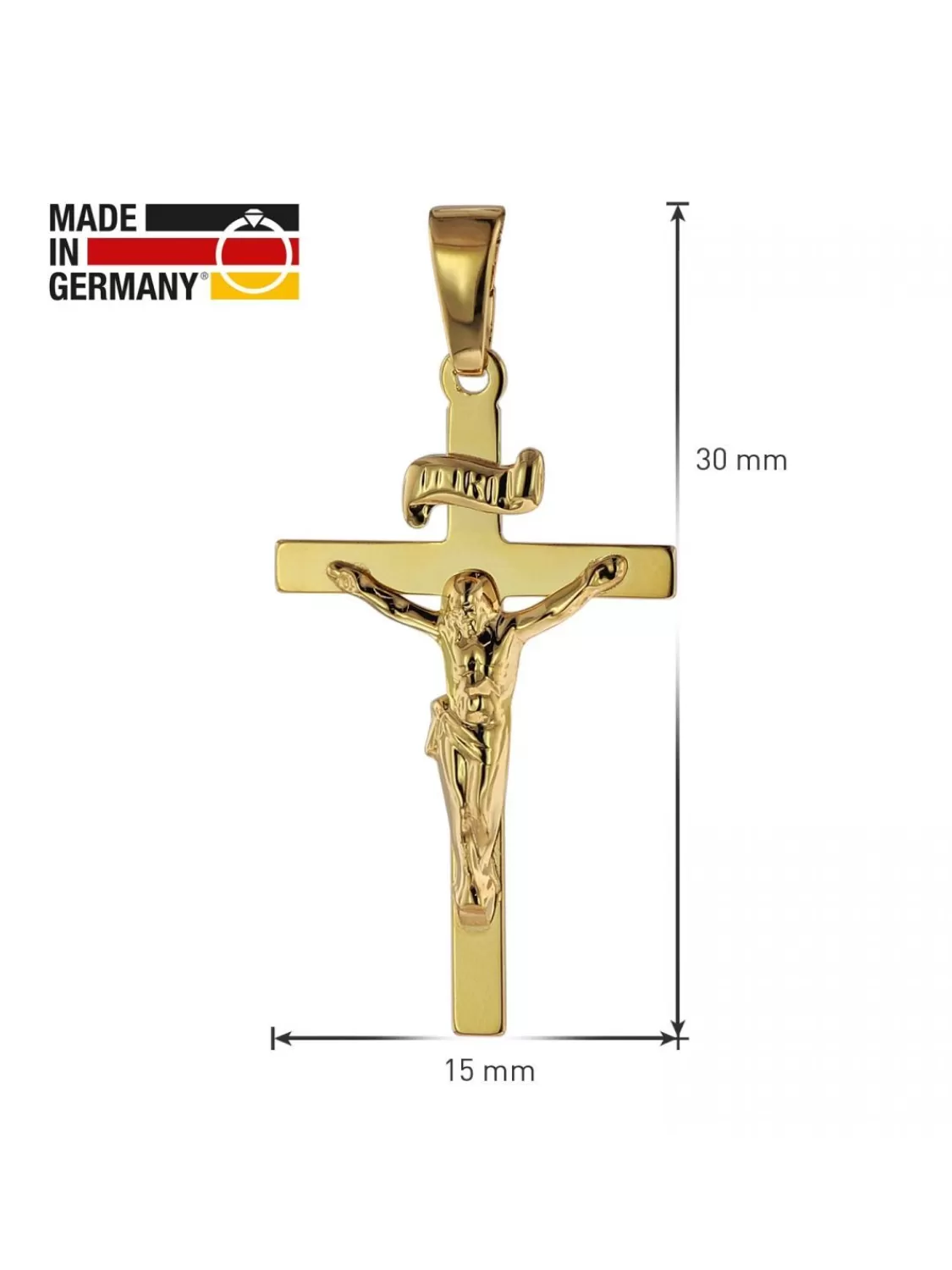 trendor Anhanger Kruzifix 585 Gold/14 Karat 24 X 15 Mm | Herrenschmuck