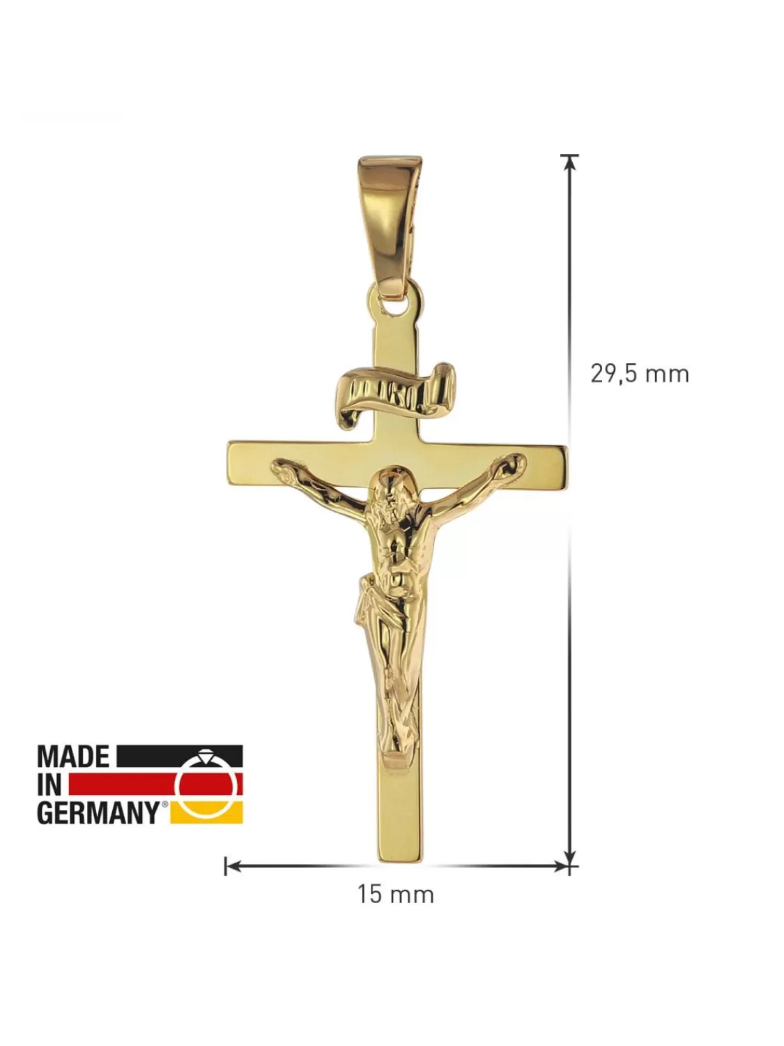 trendor Anhanger Kruzifix 750 Gold/18 Karat 24 X 15 Mm | Herrenschmuck