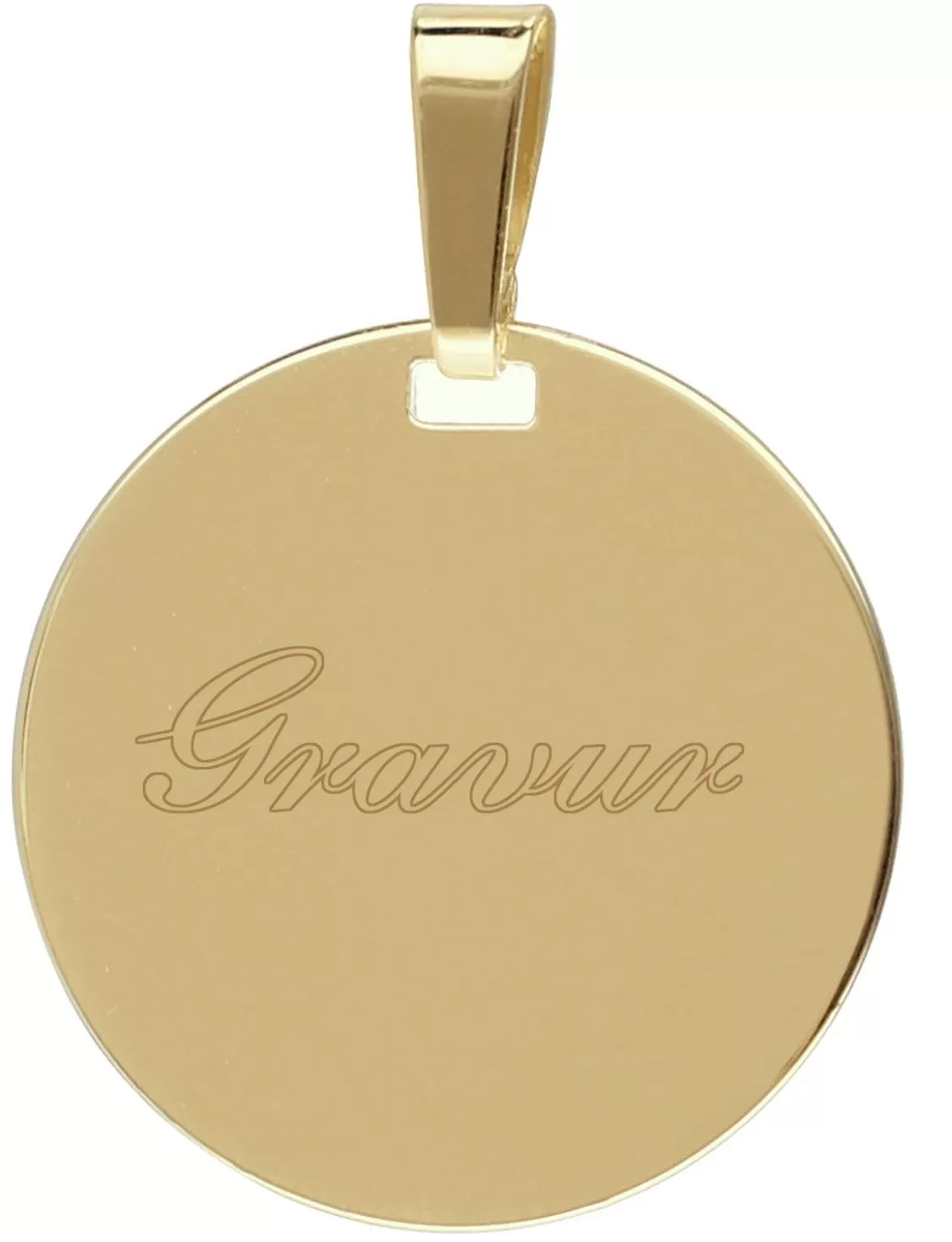 trendor Anhanger Mit Gravur Fur Herren Gold Auf 925 Silber O 20 Mm | Herrenschmuck