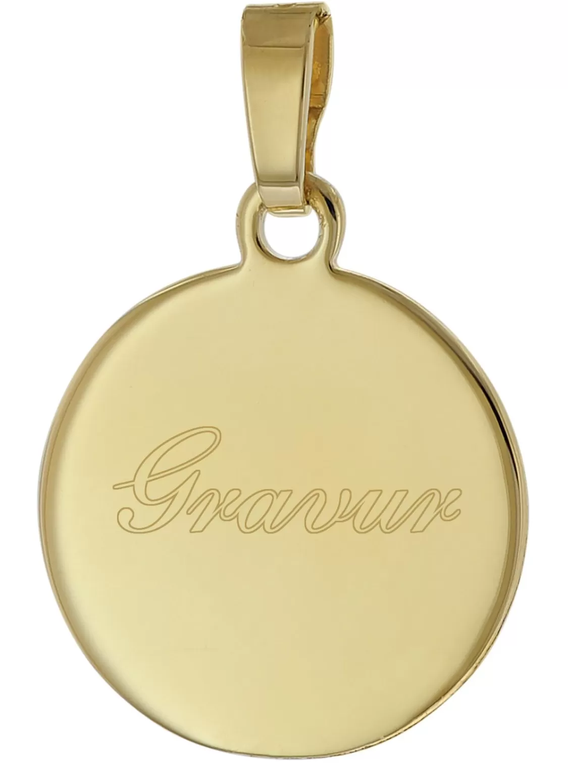 trendor Anhanger Mit Gravur Fur Junge Leute Gold Auf 925 Silber O 14 Mm | Herrenschmuck
