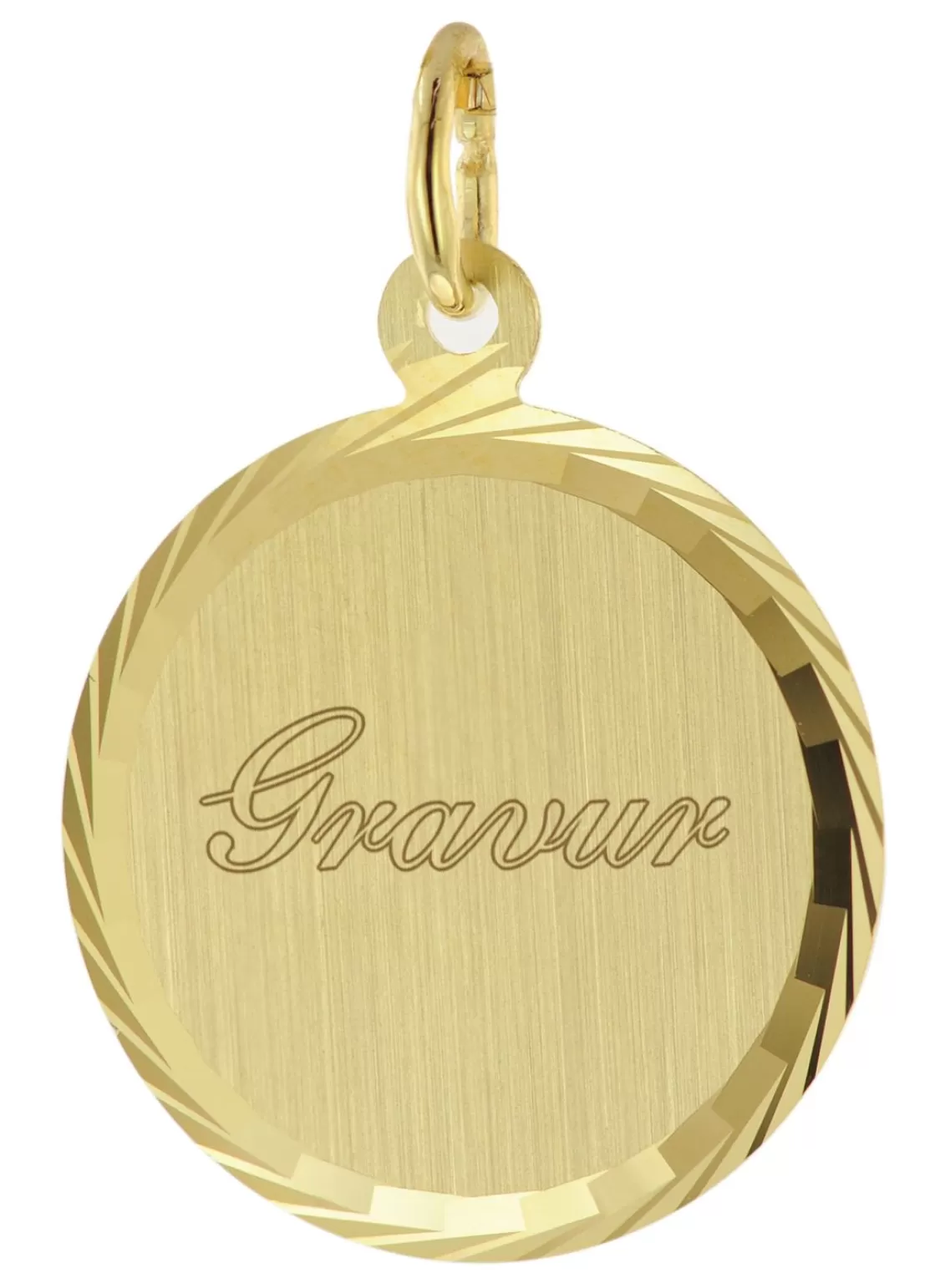 trendor Anhanger Mit Namen 333 / 8K Gold Gravurplatte O 16 Mm | Herrenschmuck