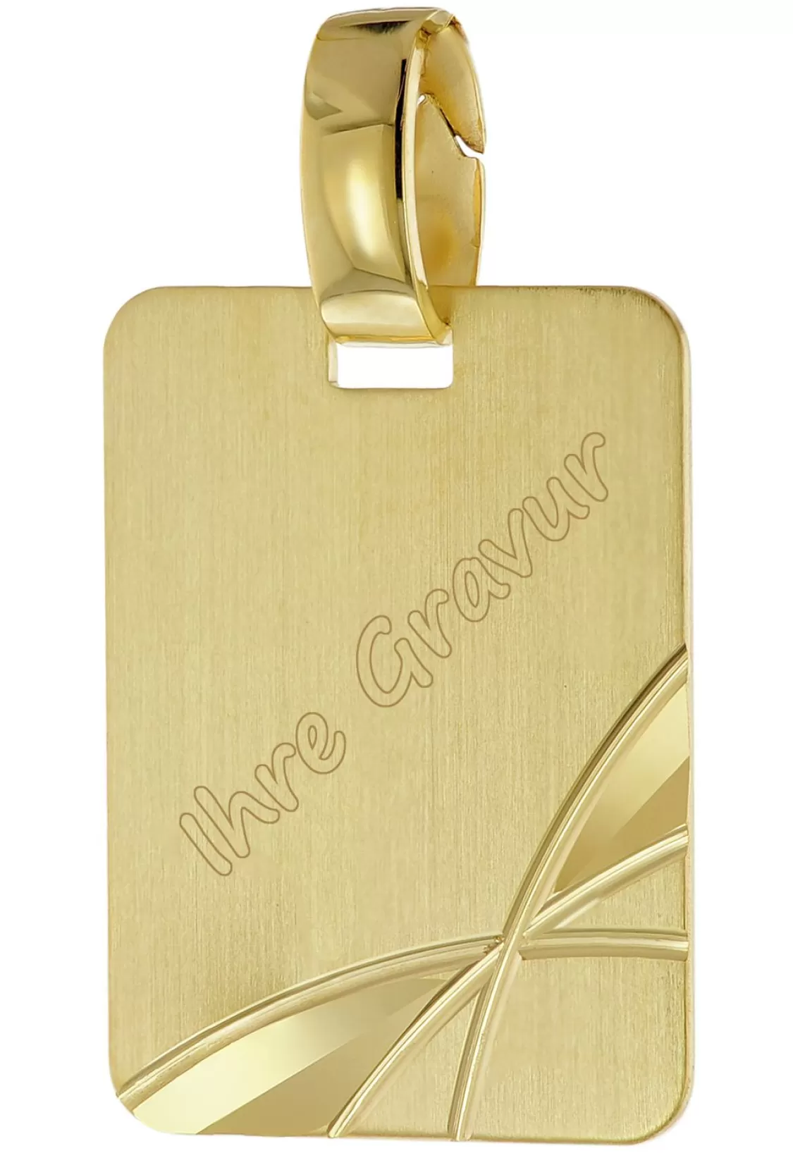 trendor Anhanger Mit Namen Gold 333 / 8 Karat Gravurplatte | Herrenschmuck