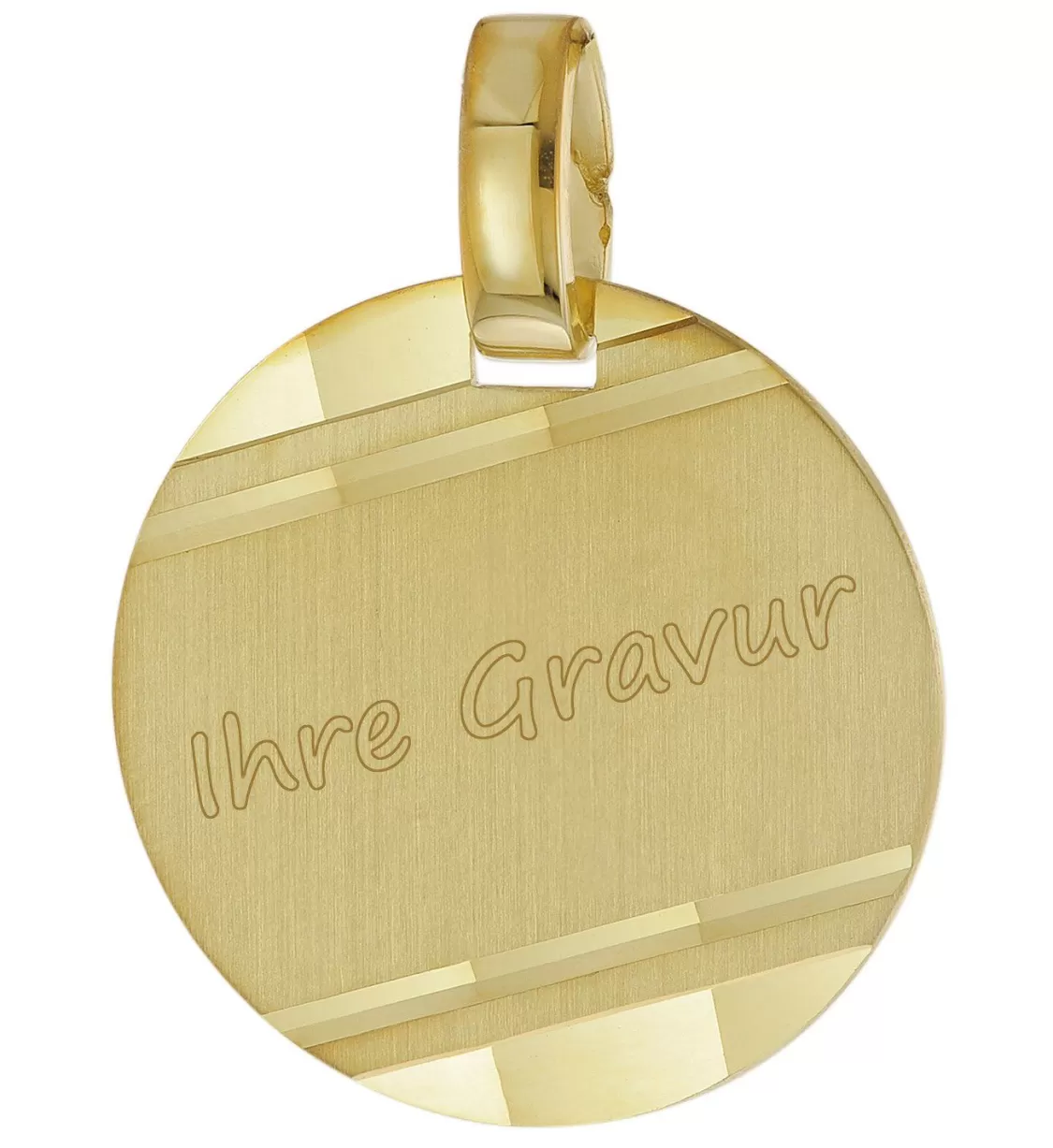 trendor Anhanger Mit Namen Gold 333 / 8 Karat Gravurplatte O 16 Mm | Herrenschmuck