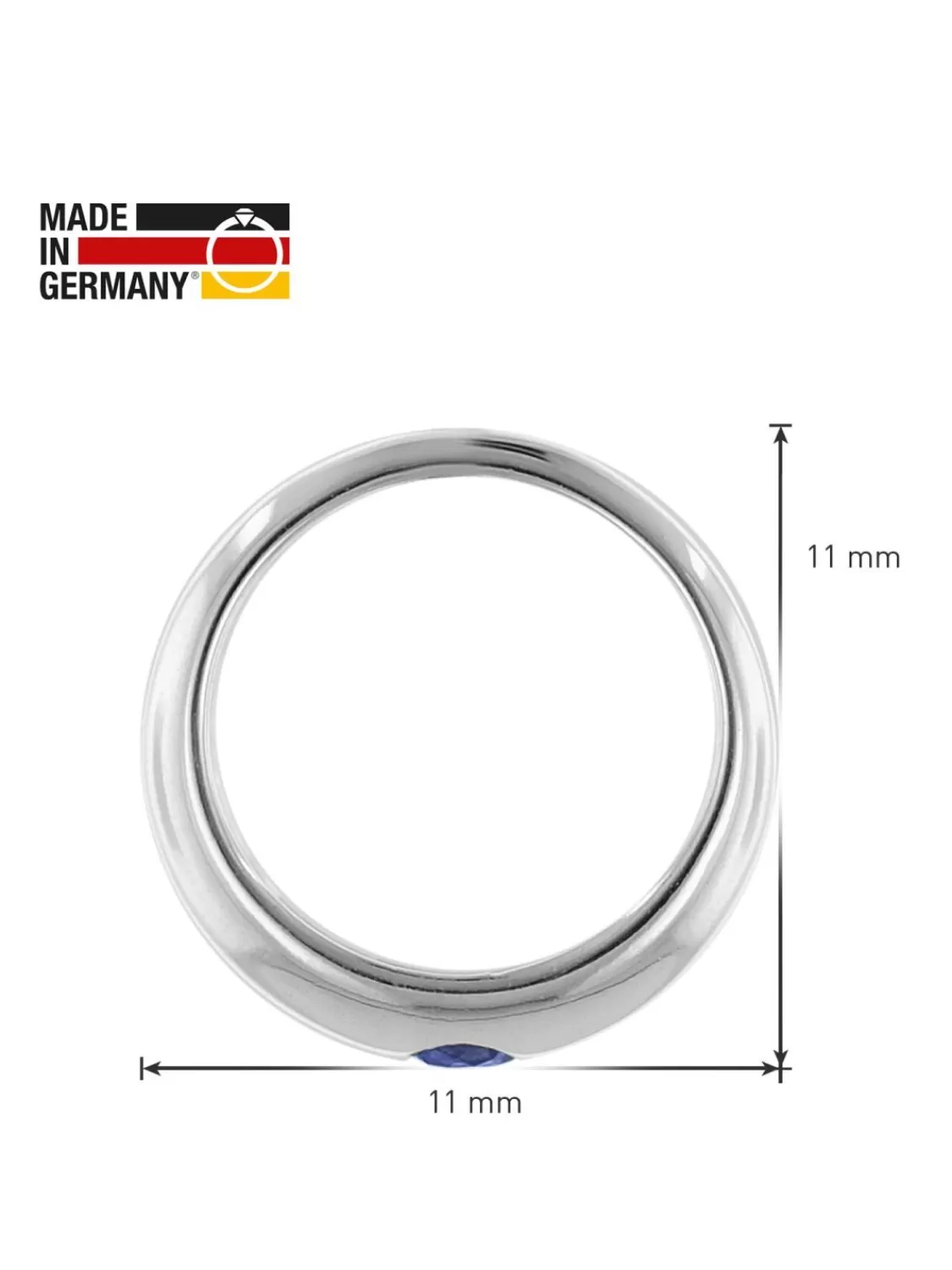 trendor Anhanger Taufring 333 Weisgold Mit Saphir An Silber-Halskette | Damenschmuck