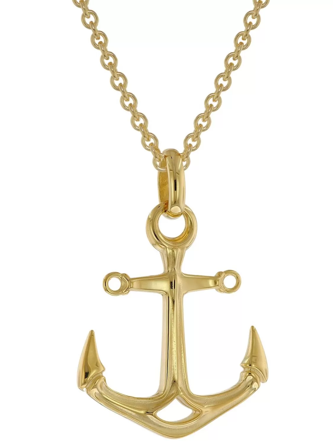 trendor Anker-Anhanger Gold 333 Mit Vergoldeter Silber-Kette Fur Herren | Herrenschmuck