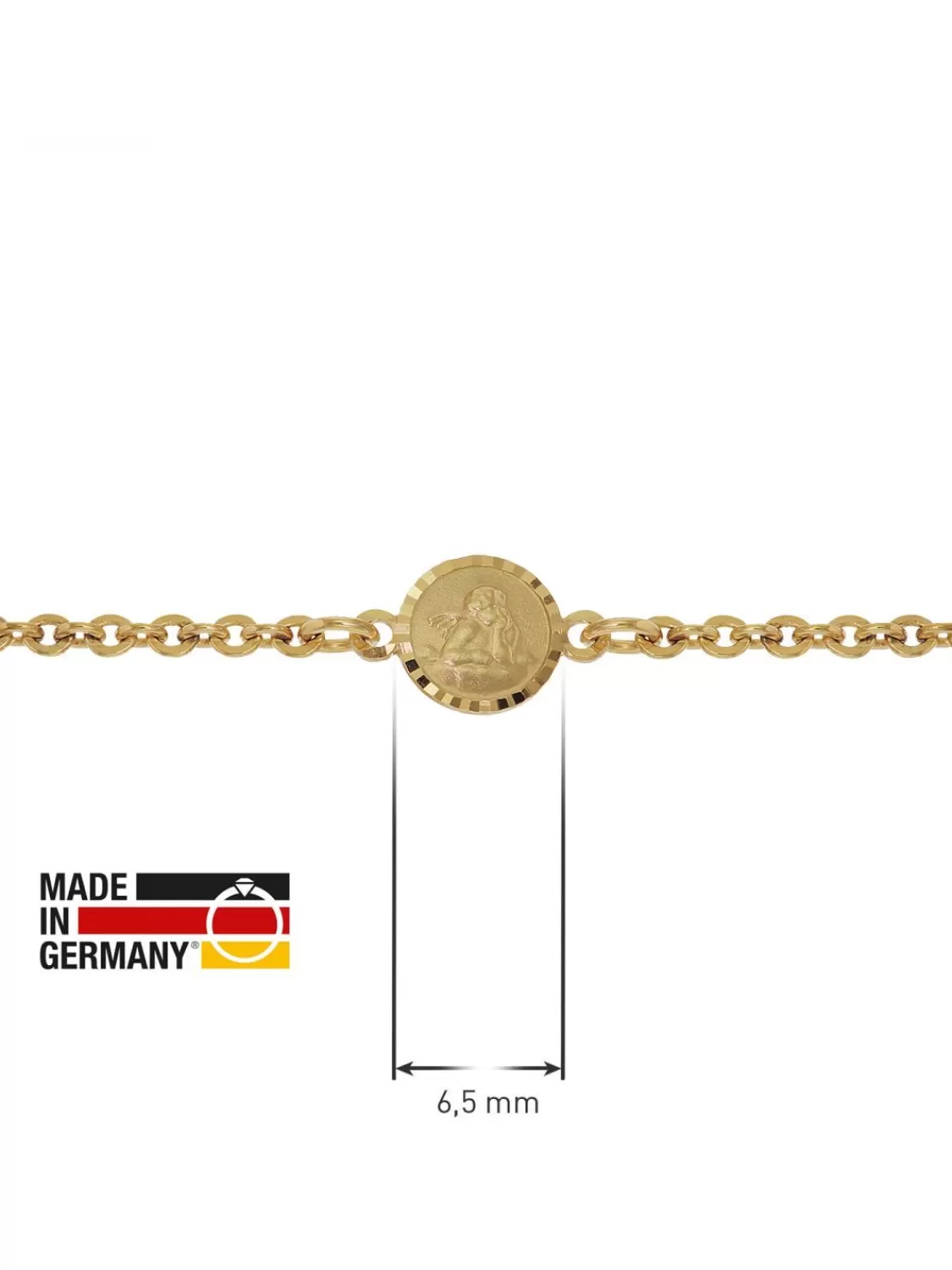 trendor Armband Fur Babys 333 Gold/8 Kt Mit Engel-Plakette 14 Cm | Kinderschmuck