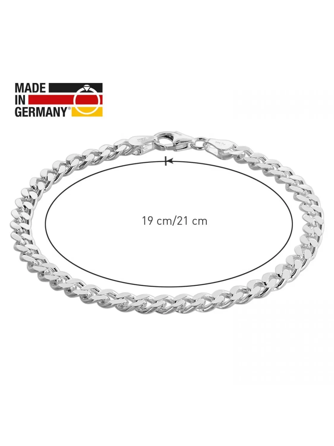 trendor Armband Fur Manner Silber 925 Flachpanzer 4,7 Mm Breit | Herrenschmuck