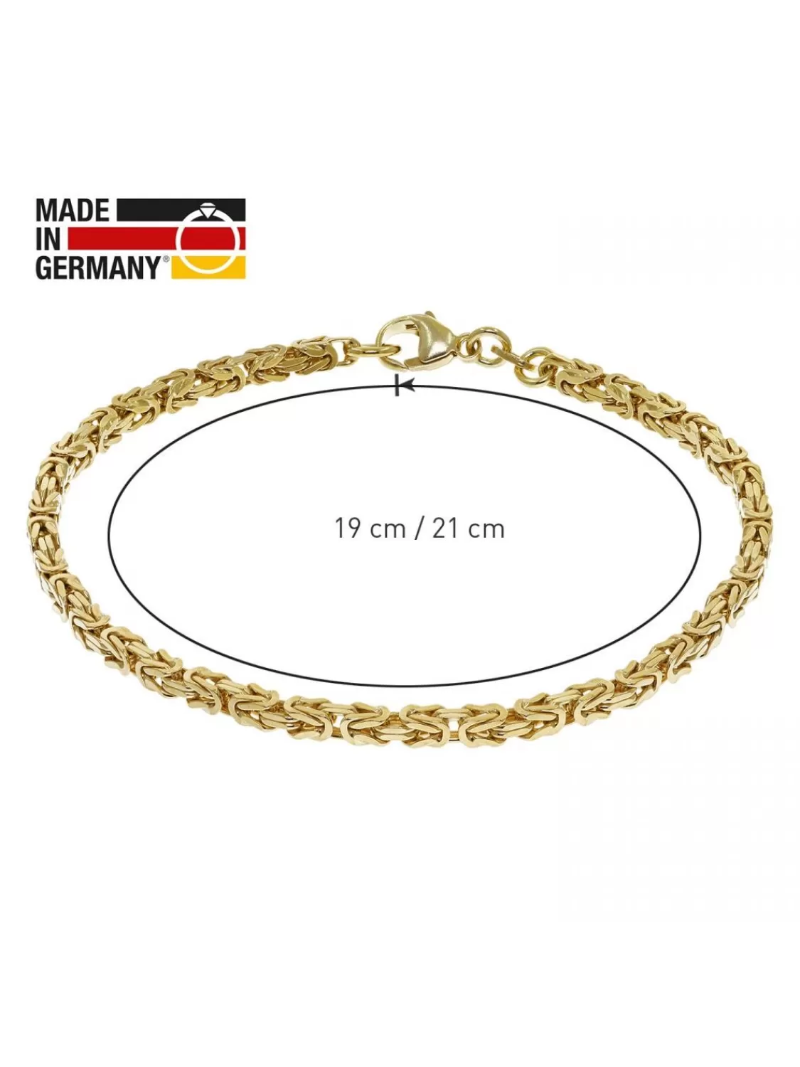 trendor Armband Konigskette Silber 925 Vergoldet Breite 2,8 Mm | Herrenschmuck
