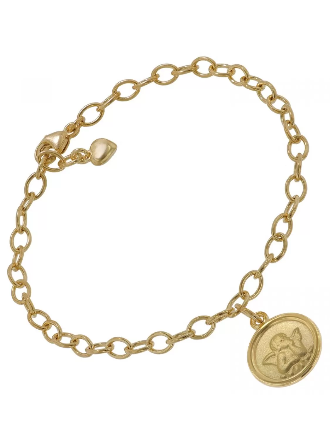 trendor Armband Mit Engel-Anhanger 925 Silber Goldplattiert 17 Cm | Kinderschmuck