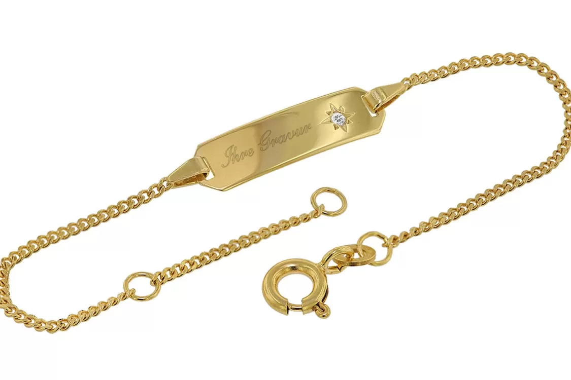 trendor Armband Mit Gravur Fur Kinder Gold 333 (8 Karat) Lange 14/12 Cm | Kinderschmuck