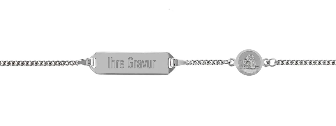 trendor Armband Mit Namen Fur Kinder Silber 925 Gravurband 14/12 Cm | Kinderschmuck