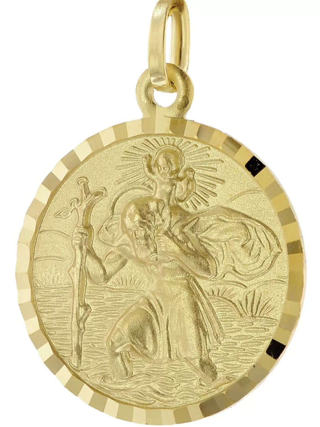 trendor Christophorus Anhanger Gold 585 (14K) Schutzpatron 18 Mm | Herrenschmuck