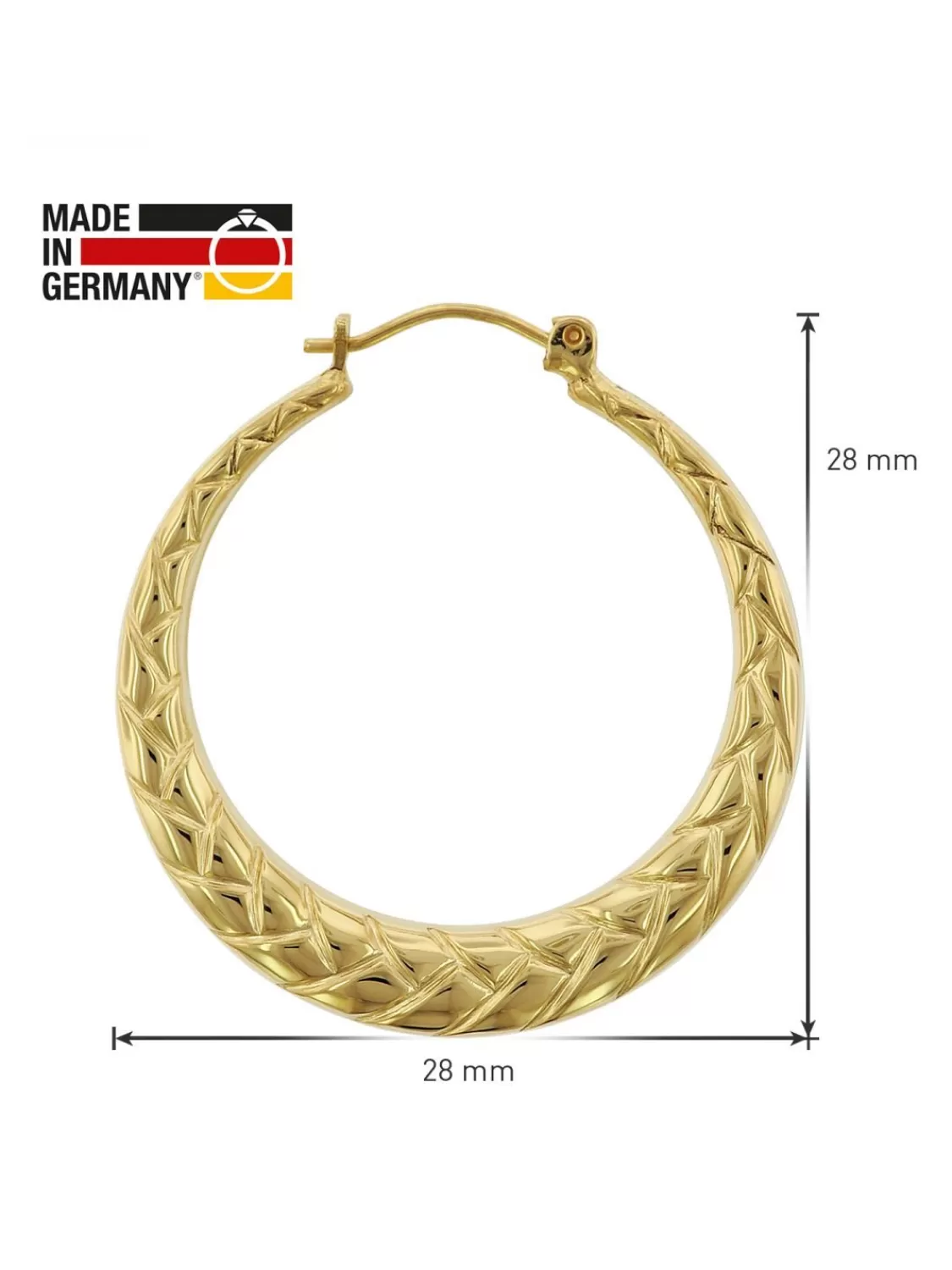 trendor Creolen Ohrringe 333 Gold 8 Karat 28 Mm | Damenschmuck