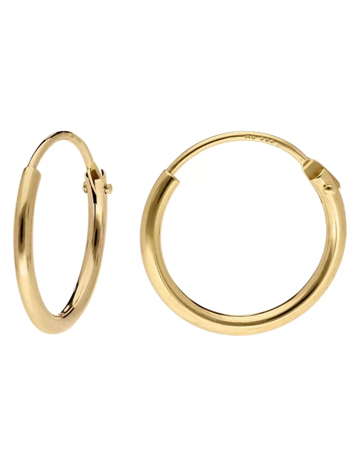 trendor Damen Ohrringe Gold 333 / 8K Creolen Breite 1,3 Mm O 13 Mm | Herrenschmuck