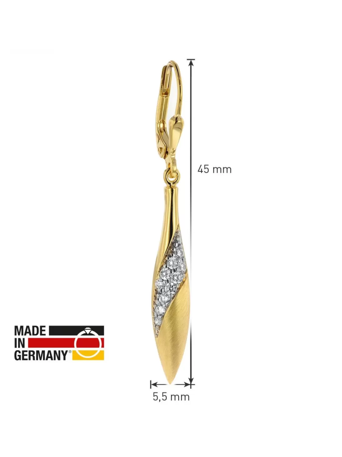 trendor Damen Ohrringe Gold Auf Silber 925 Zirkonia Ohrhanger | Damenschmuck