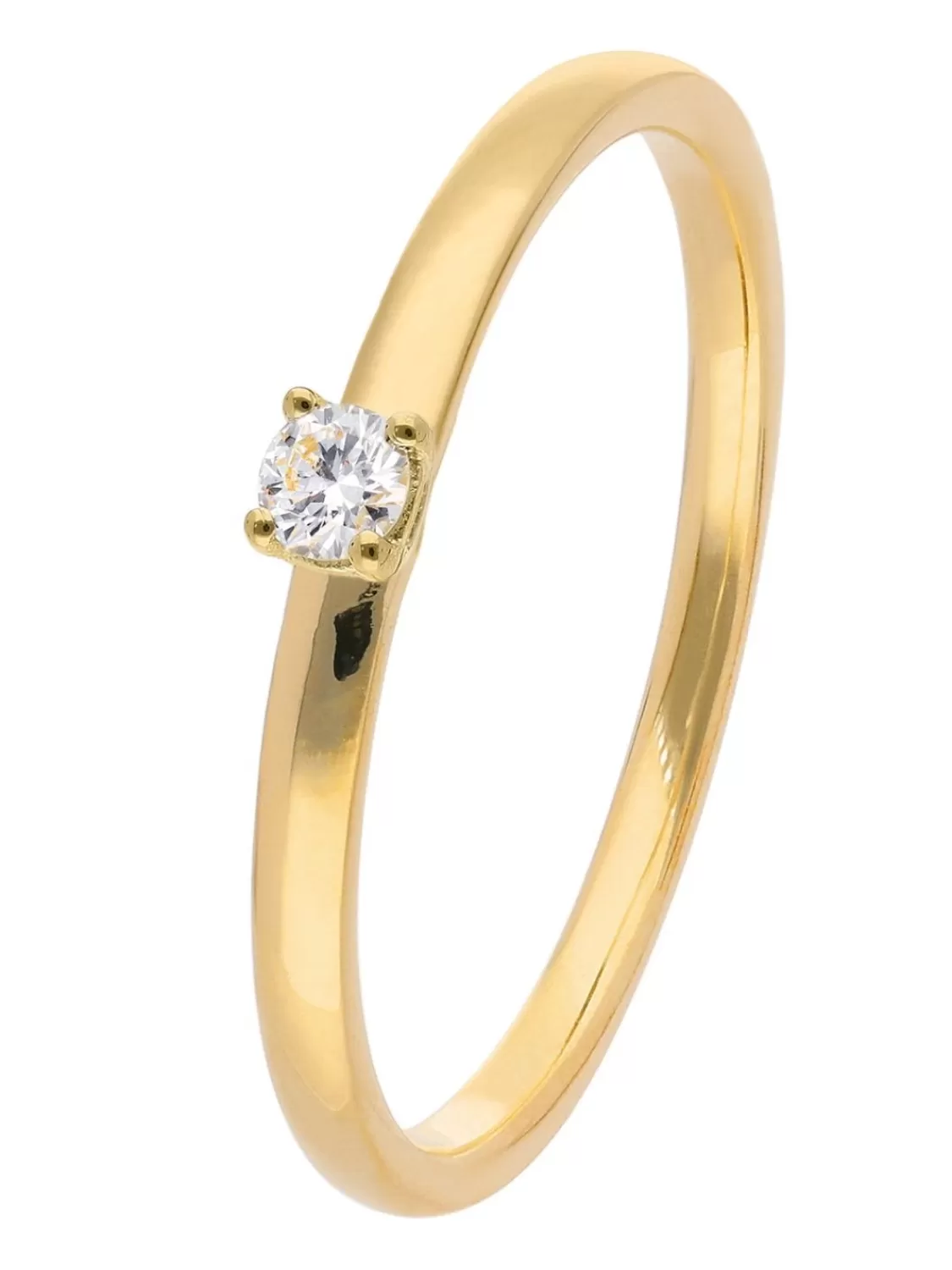 trendor Damen-Diamantring Gold 585/14K Brillant 0,06 Ct | Damenschmuck