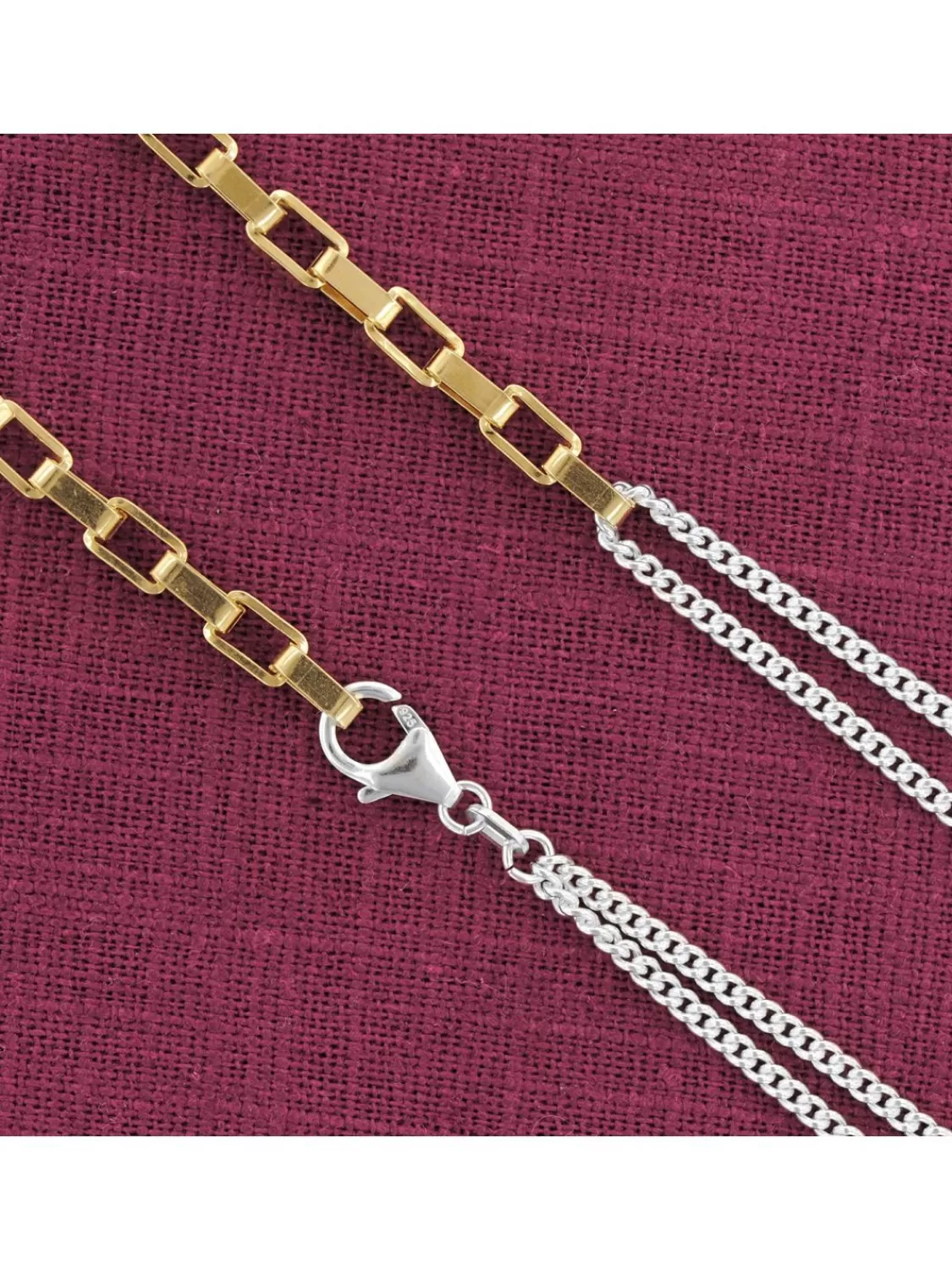 trendor Damen-Halskette 925 Silber Bicolor Fantasie-Collier | Damenschmuck