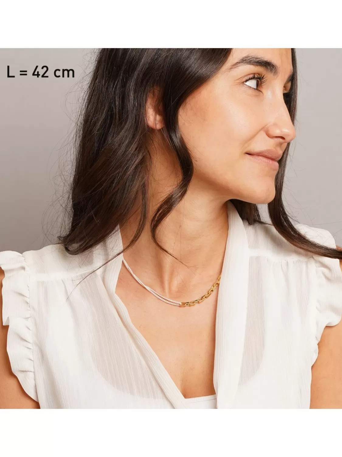 trendor Damen-Halskette 925 Silber Bicolor Fantasie-Collier | Damenschmuck
