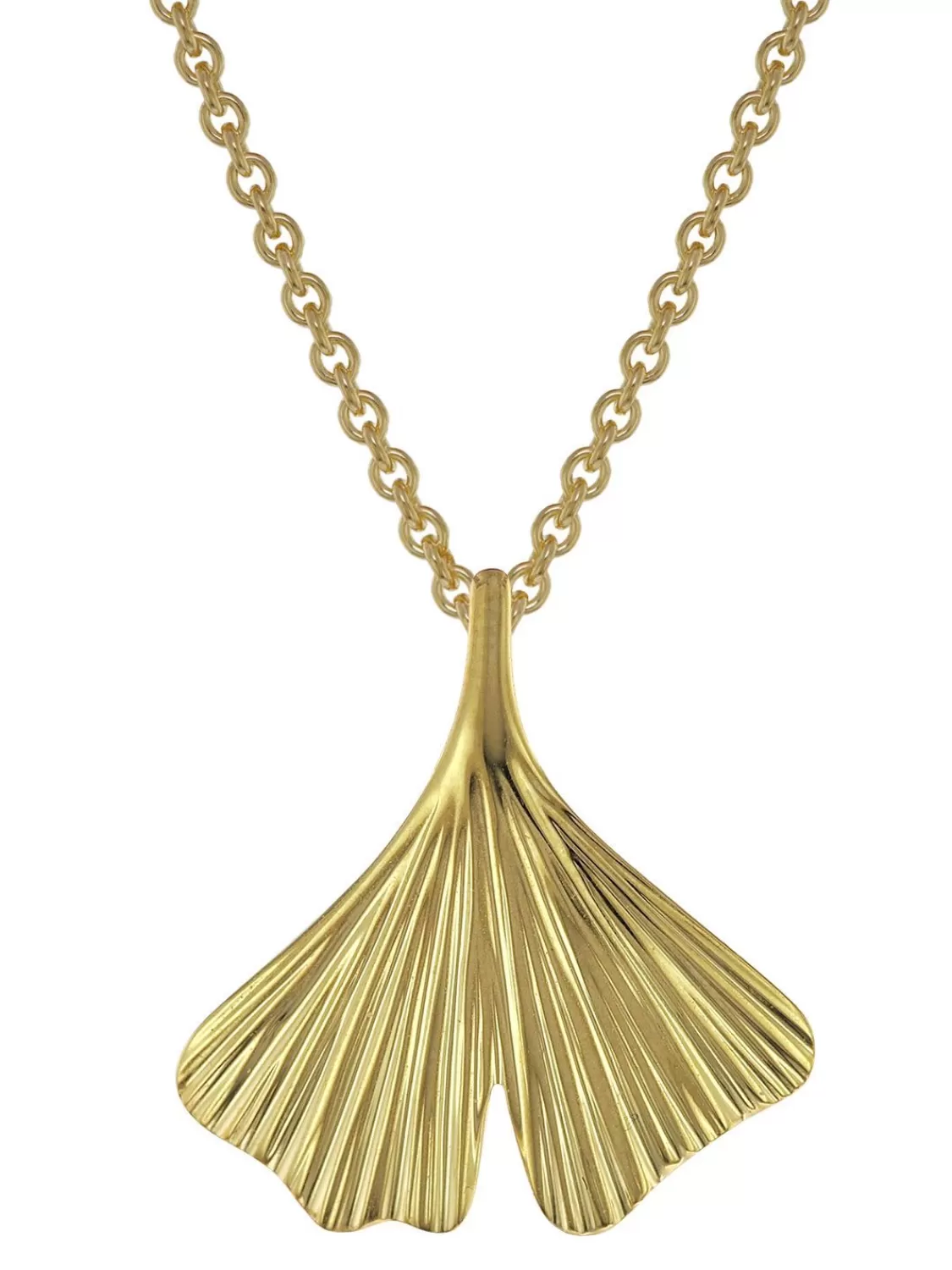 trendor Damen-Halskette Mit Ginkgo-Anhanger Gold Auf Silber | Damenschmuck